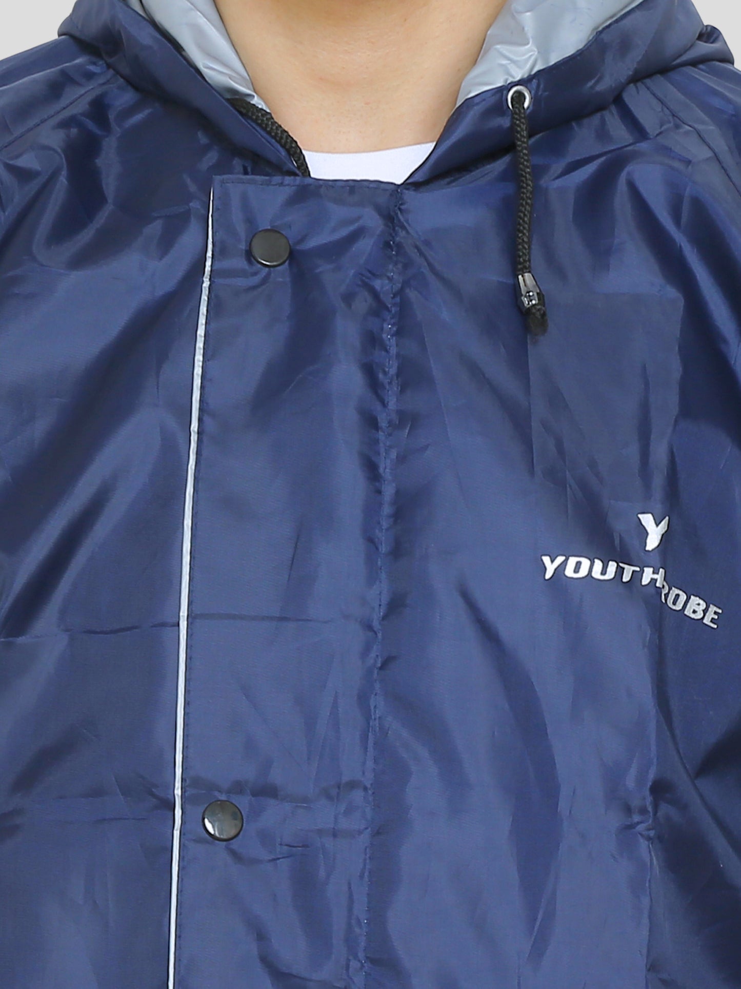 YOUTH ROBE Men's Long Raincoat (Blue)