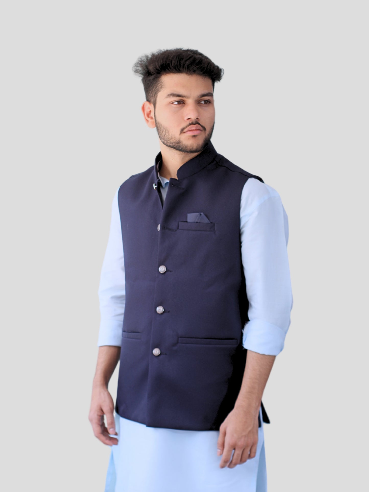 Youth Robe Men's Kurta Pajama with Modi Jacket (Navy Blue)