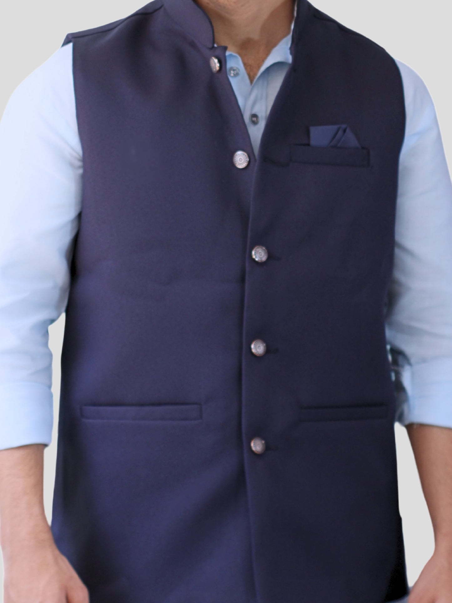 Youth Robe Men's Kurta Pajama with Modi Jacket (Navy Blue)