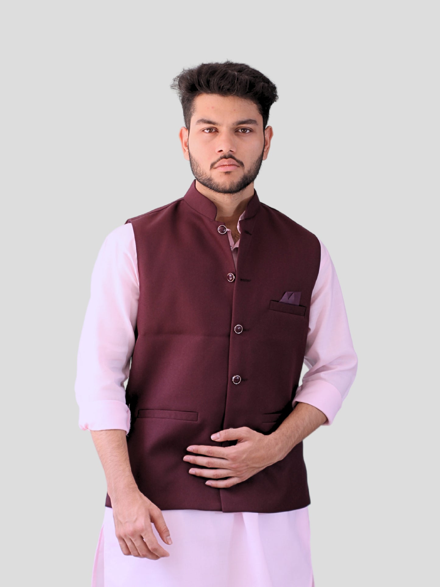 Youth Robe Men's Kurta Pajama with Modi Jacket (Wine)