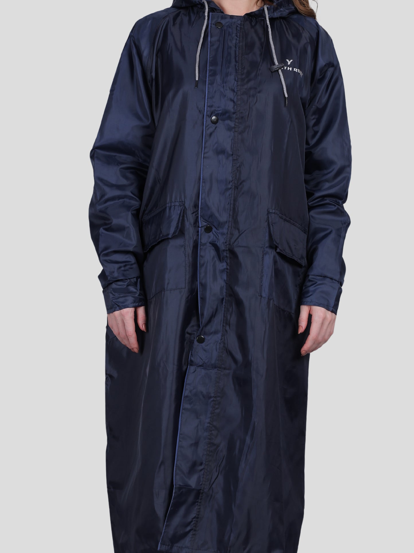 Youth Robe Women's Long Raincoat (Blue)
