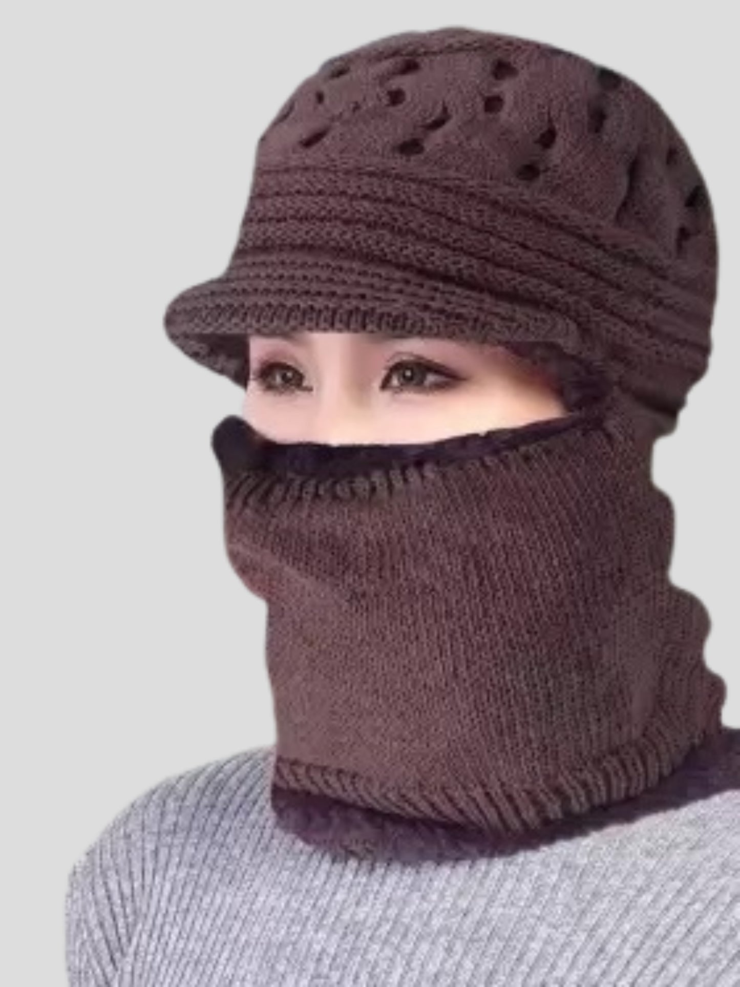 Youth Robe Women's Monkey Cap (Brown)