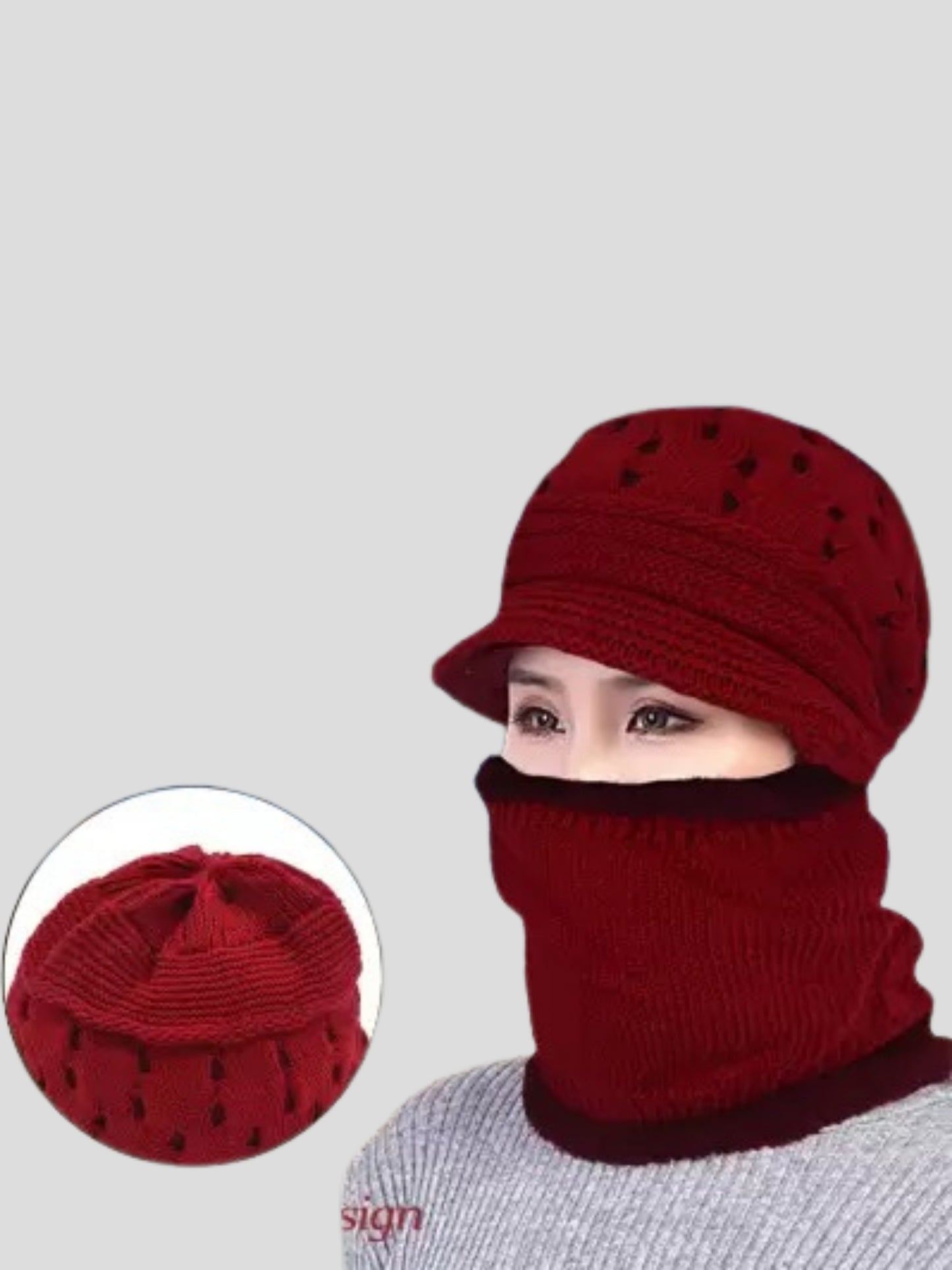 Youth Robe Women's Monkey Cap (Maroon)