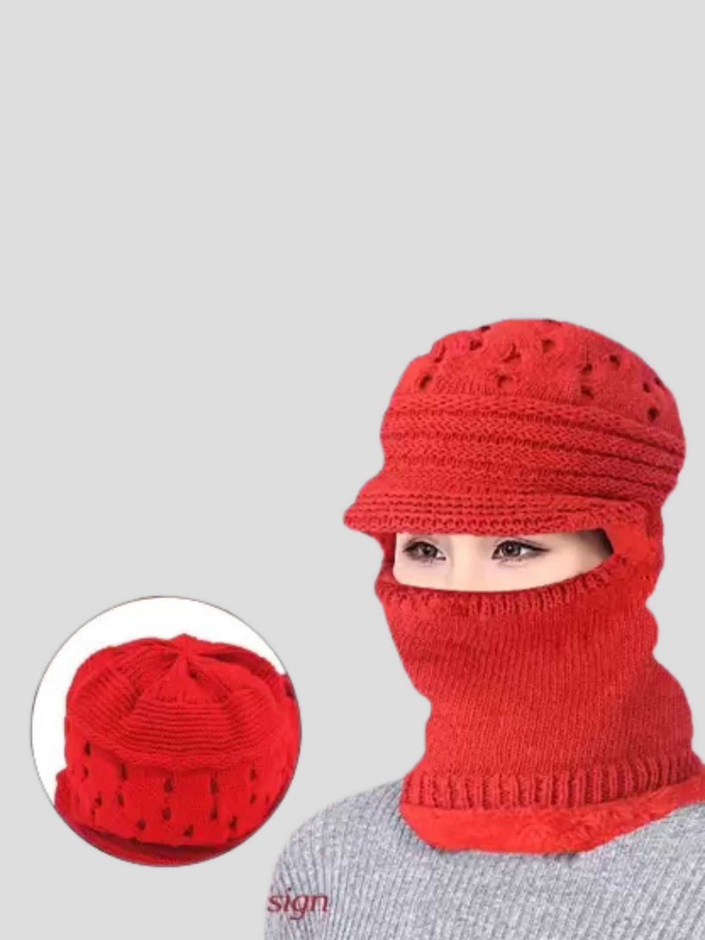 Youth Robe Women's Monkey Cap (Red)