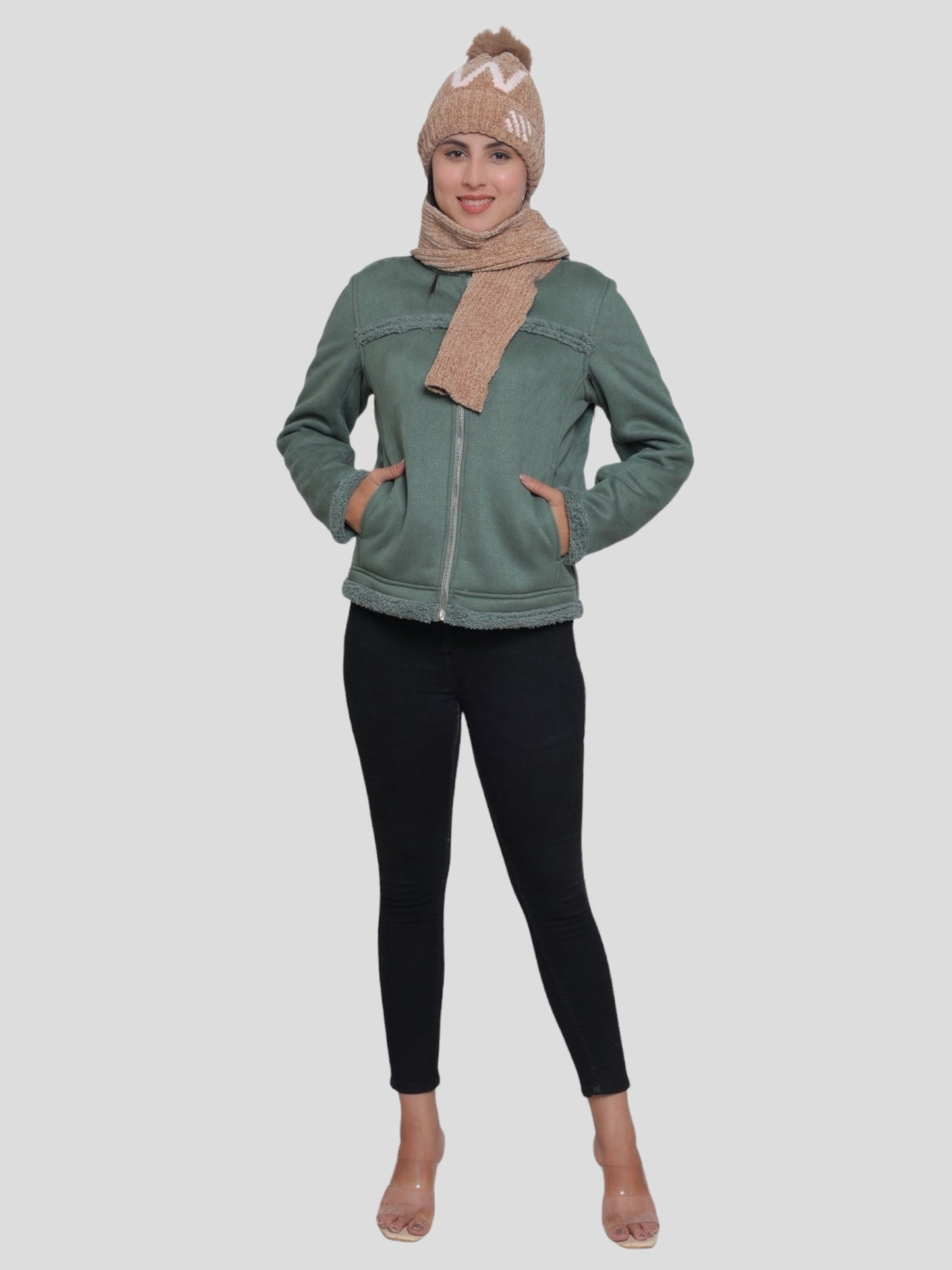 Youth Robe Women's Cap with Muffler (Brown)