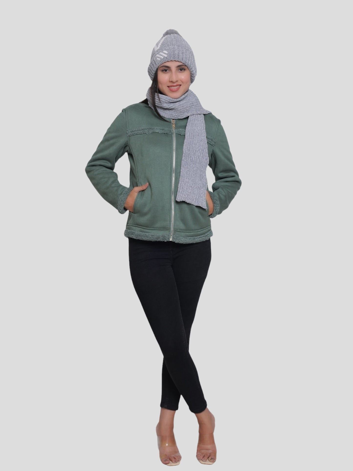 Youth Robe Women's Cap with Muffler (Grey)