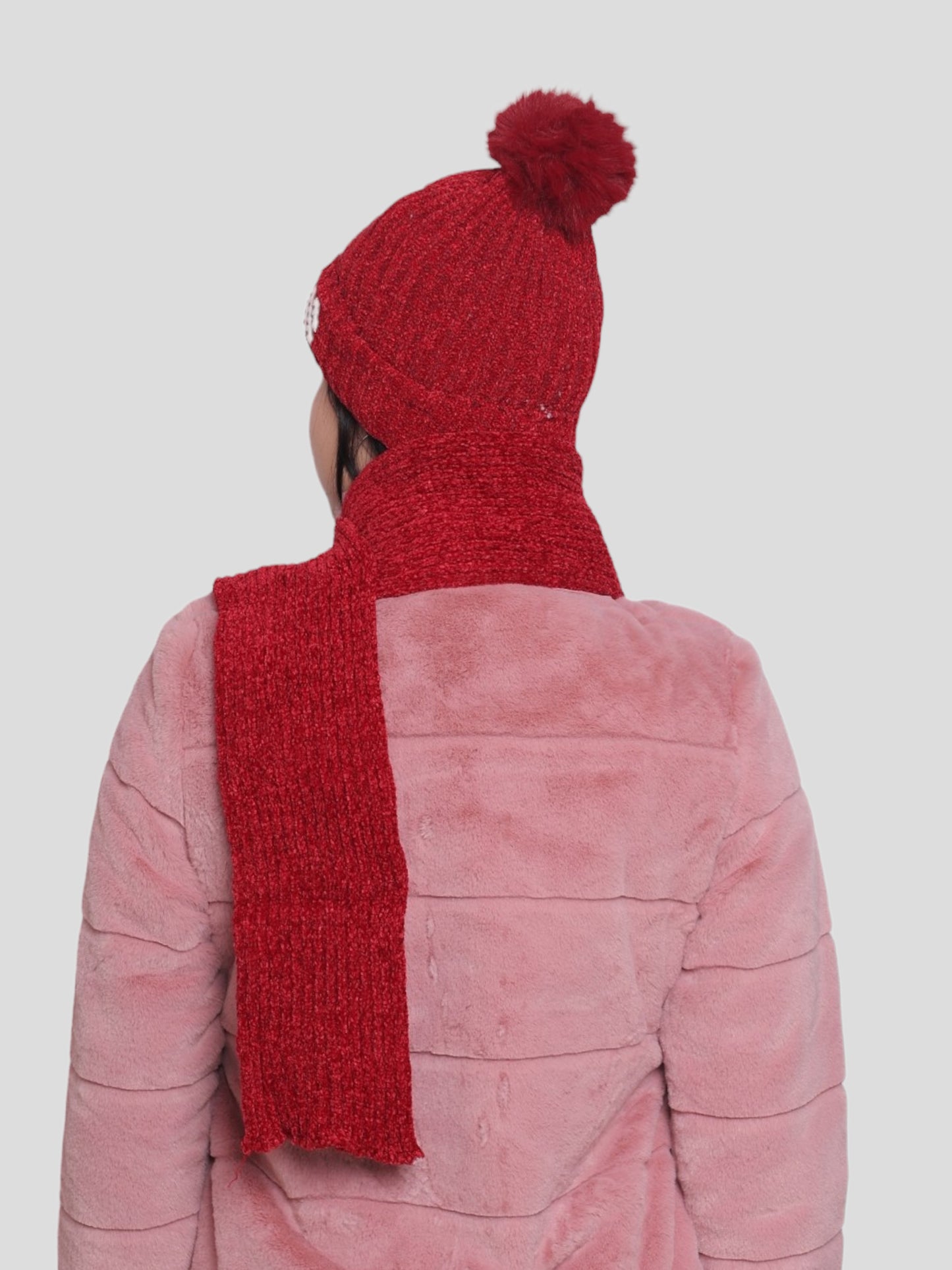 Youth Robe Women's Cap with Muffler (Red)