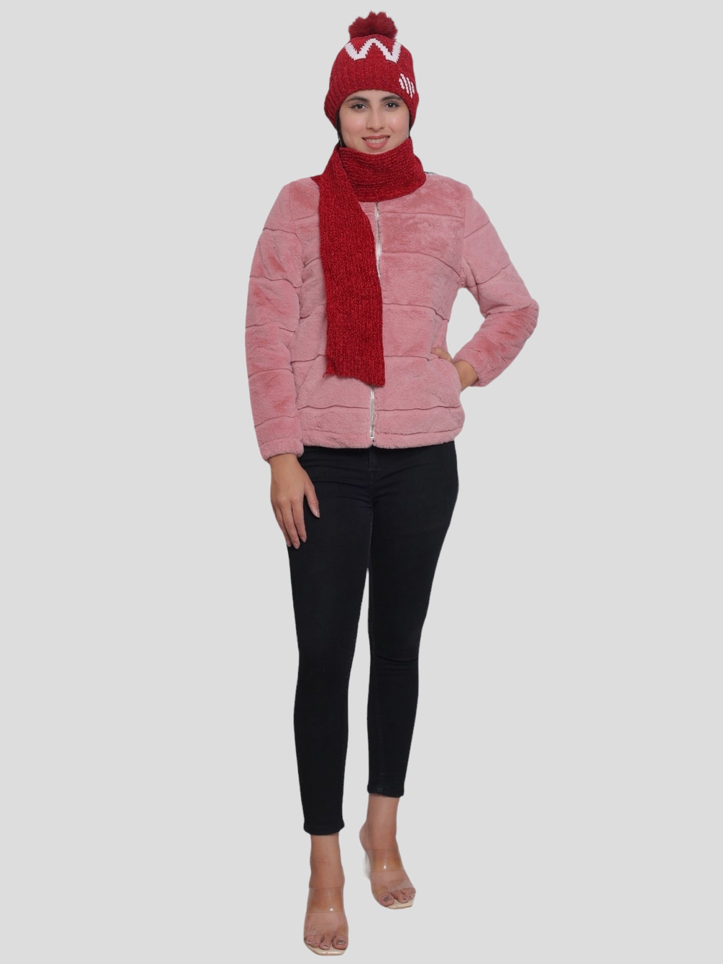 Youth Robe Women's Cap with Muffler (Red)