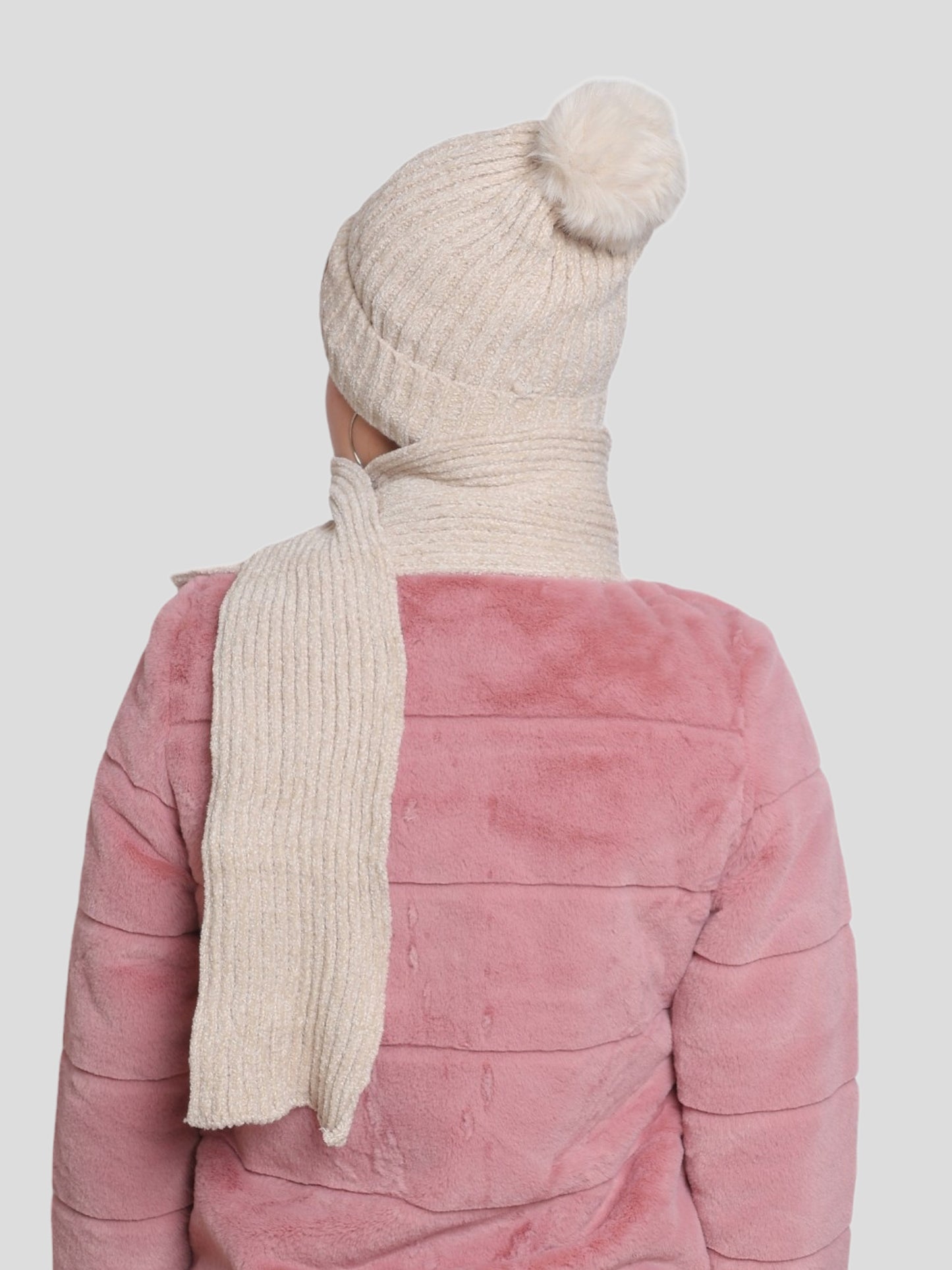 Youth Robe Women's Cap with Muffler (Beige)