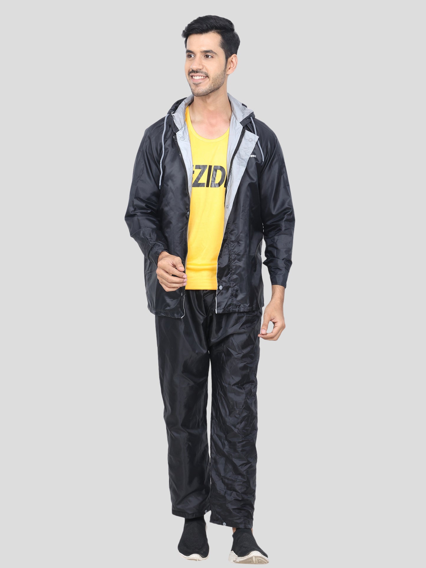 Youth Robe Men's Raincoat Set (Black)