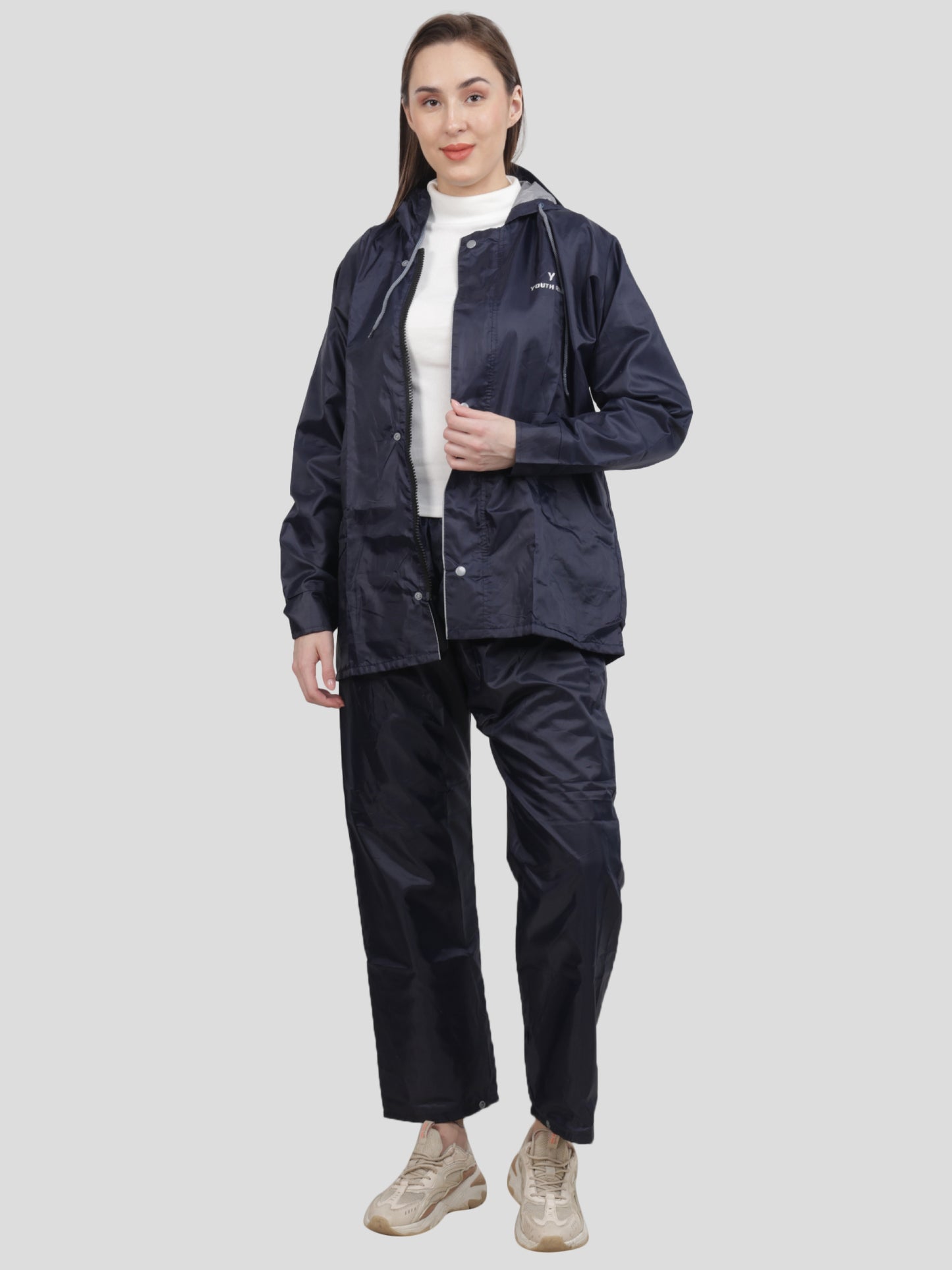 Youth Robe Women's Raincoat Set (Blue)