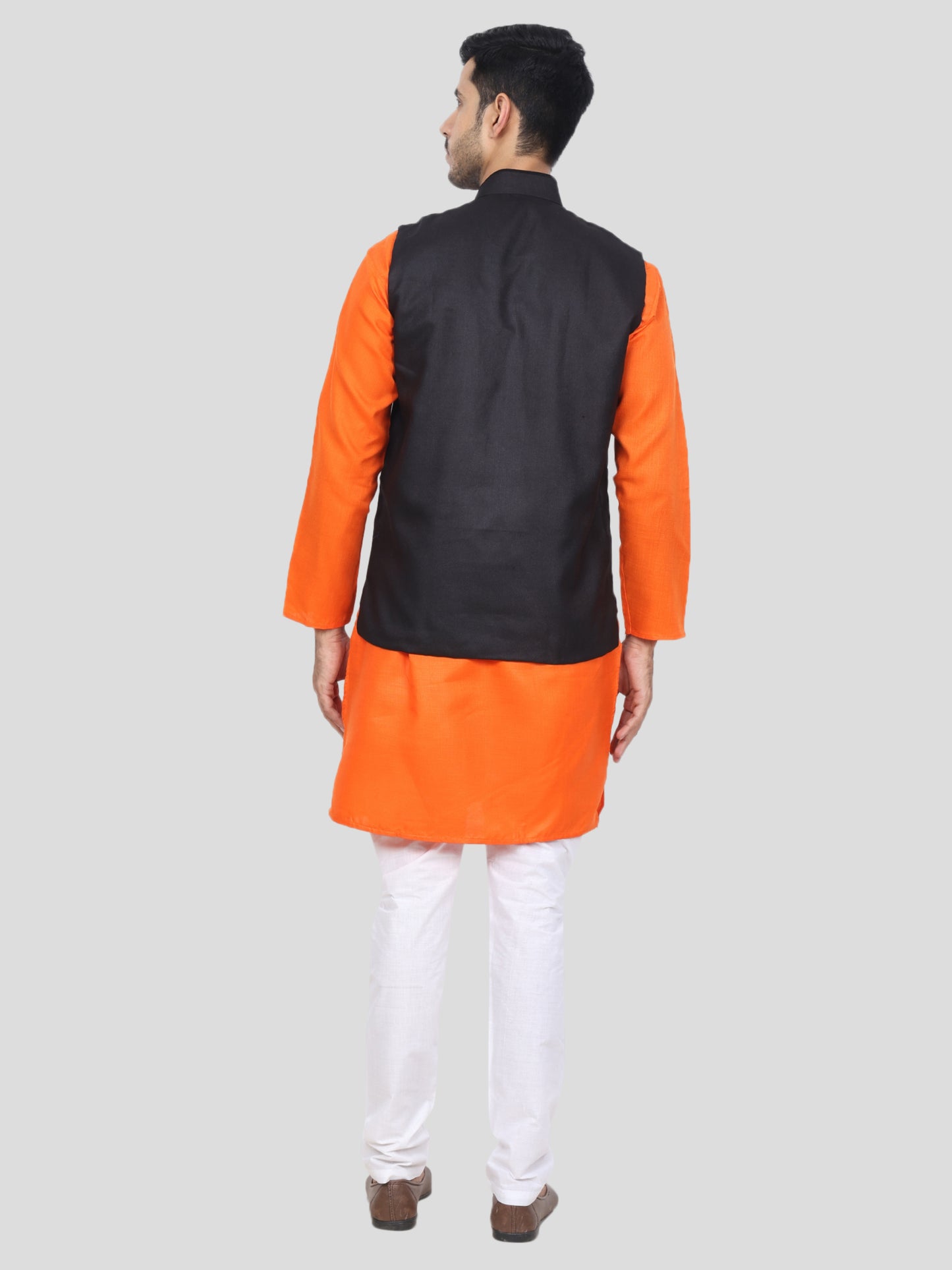 Youth Robe Men's Kurta Pajama with Modi Jacket (Orange)