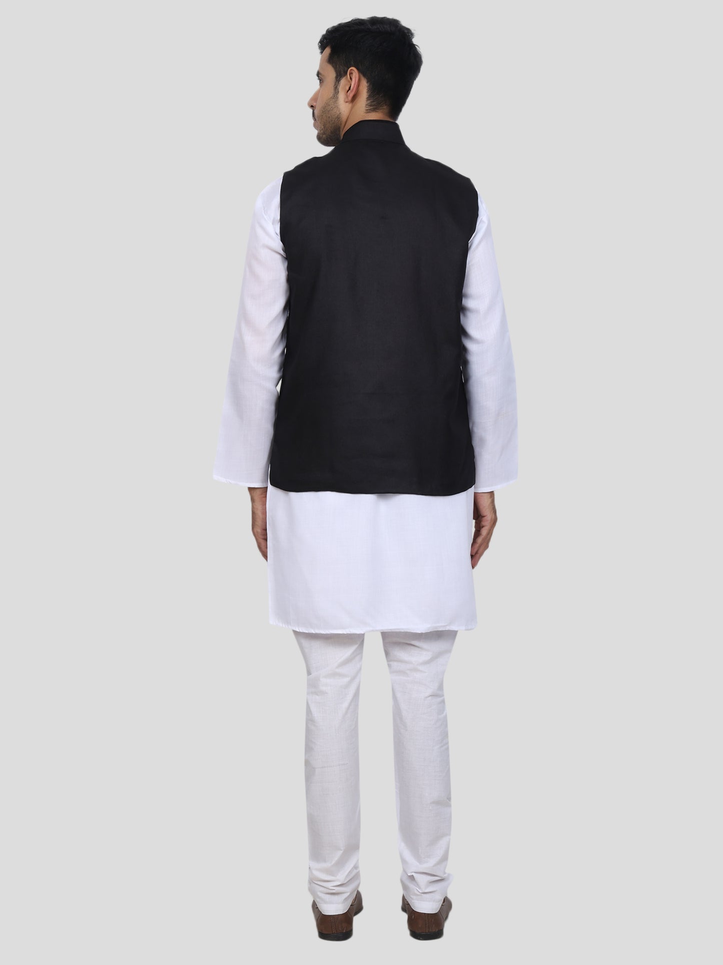 Youth Robe Men's Kurta Pajama with Modi Jacket (White)