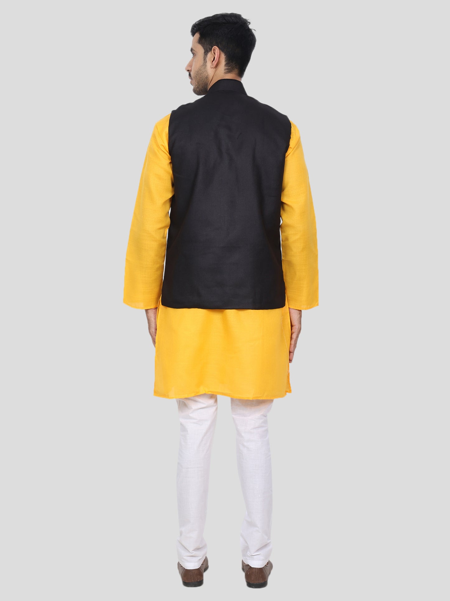Youth Robe Men's Kurta Pajama with Modi Jacket (Yellow)
