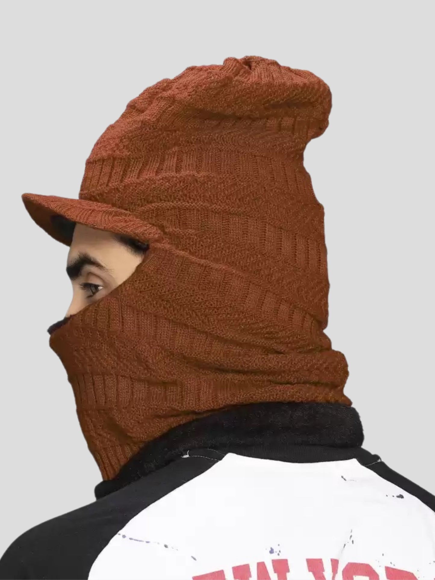 Youth Robe Men's Monkey Cap (Brown)