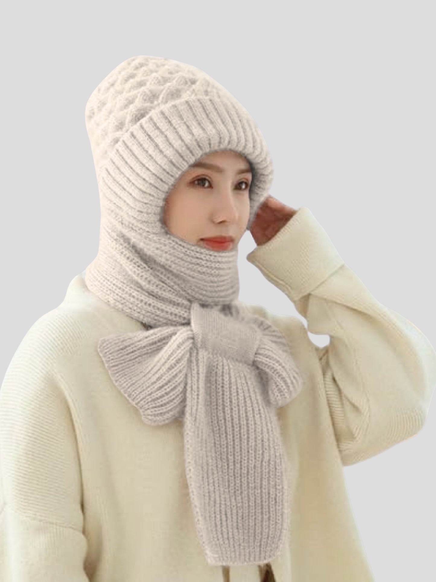 Youth Robe Ladies Scarf Set (Cream)