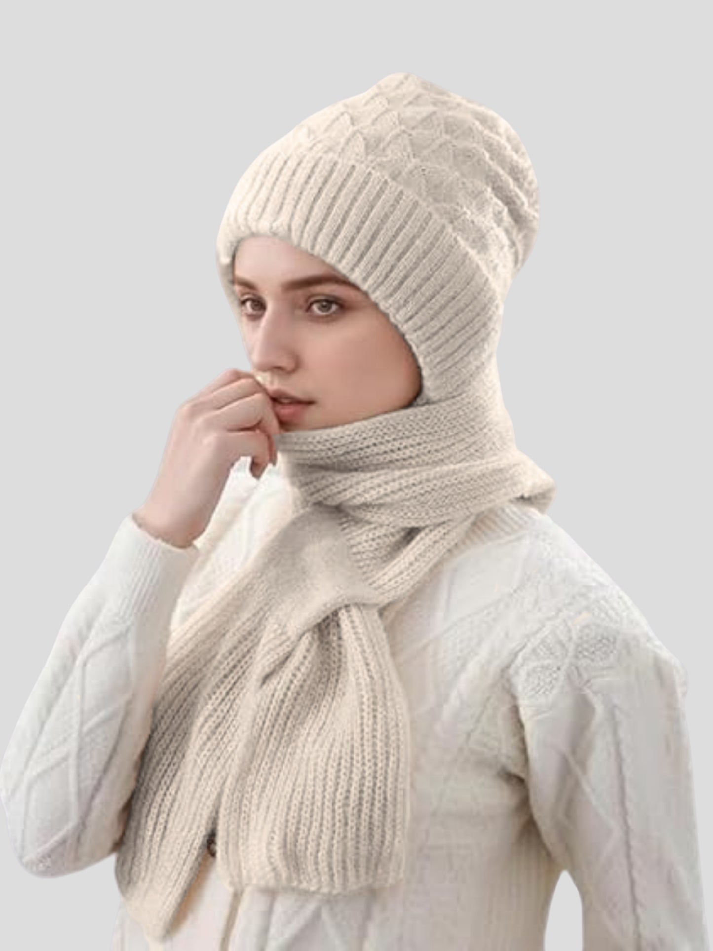 Youth Robe Ladies Scarf Set (Cream)