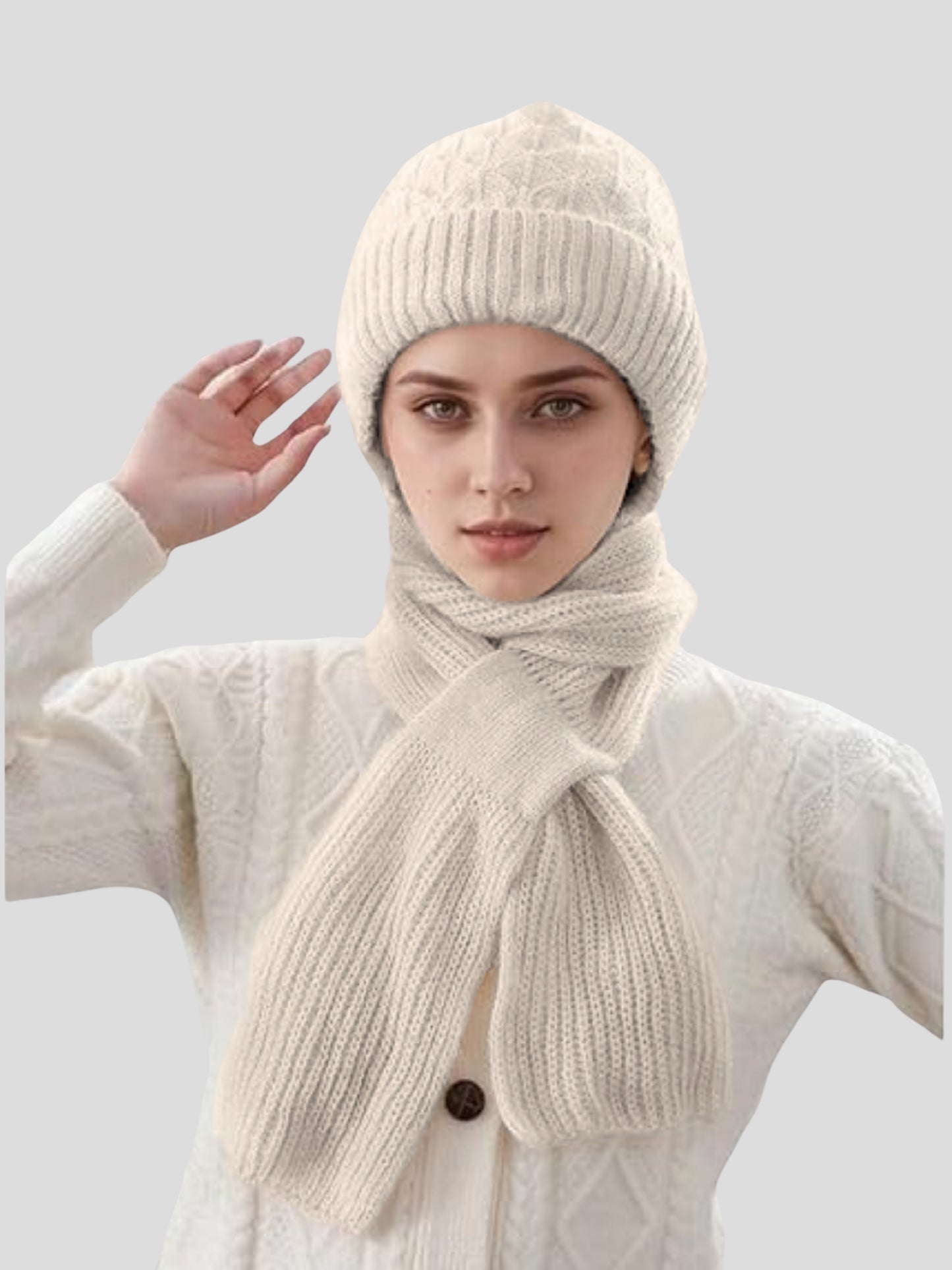 Youth Robe Ladies Scarf Set (Cream)