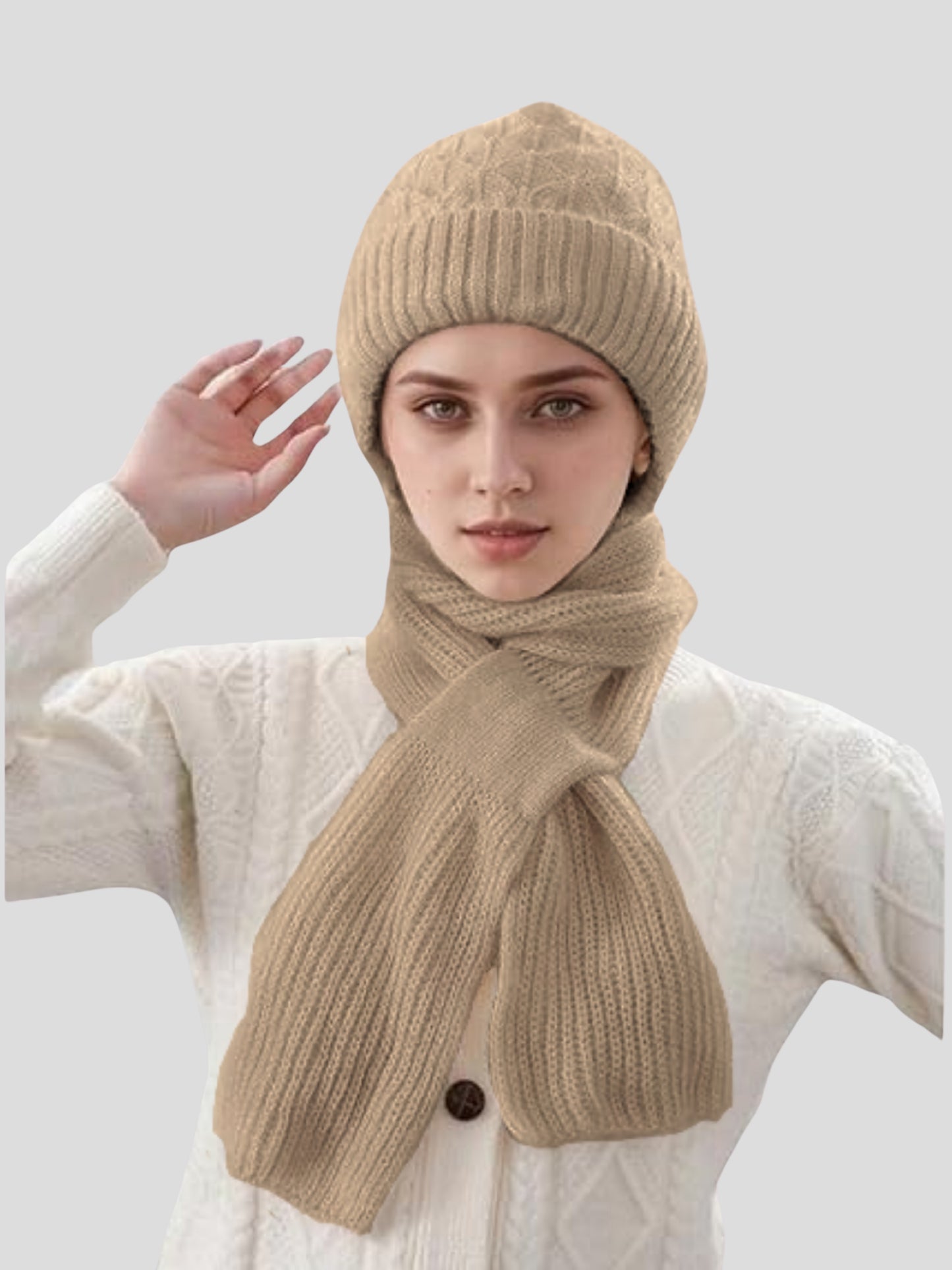 Youth Robe Ladies Scarf Set (Dark Brown)