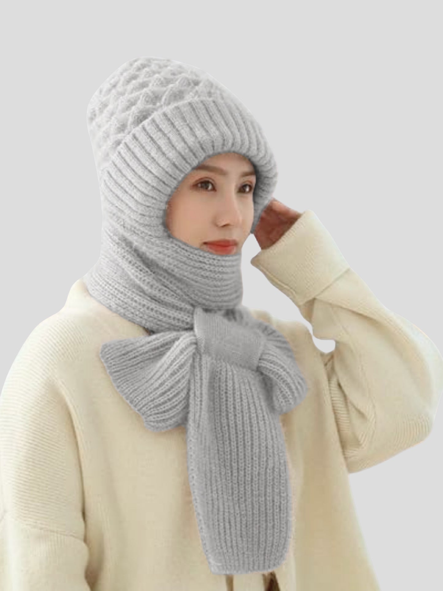 Youth Robe Ladies Scarf Set (Grey)