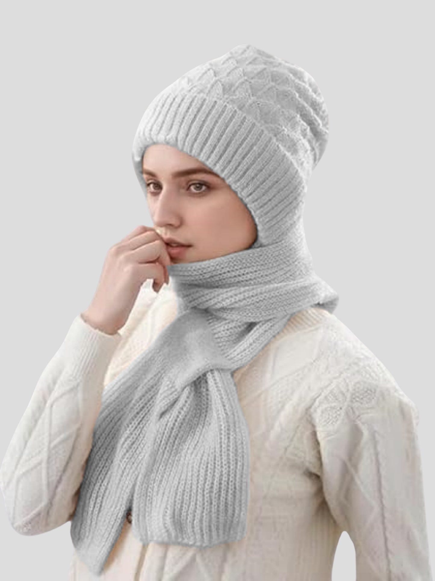 Youth Robe Ladies Scarf Set (Grey)