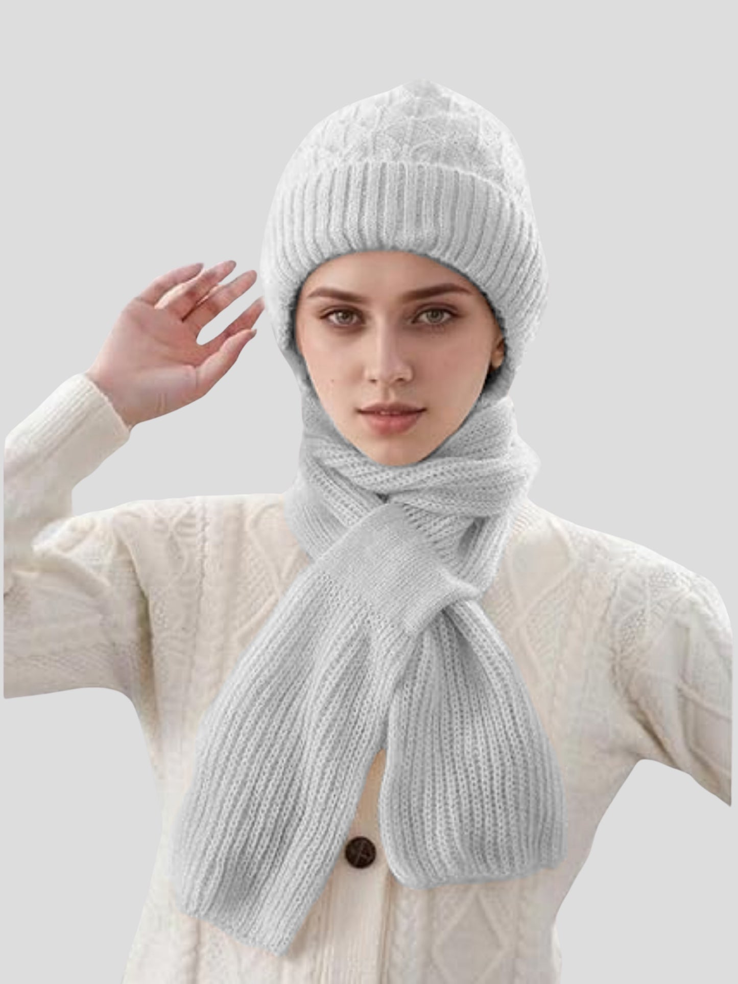 Youth Robe Ladies Scarf Set (Grey)