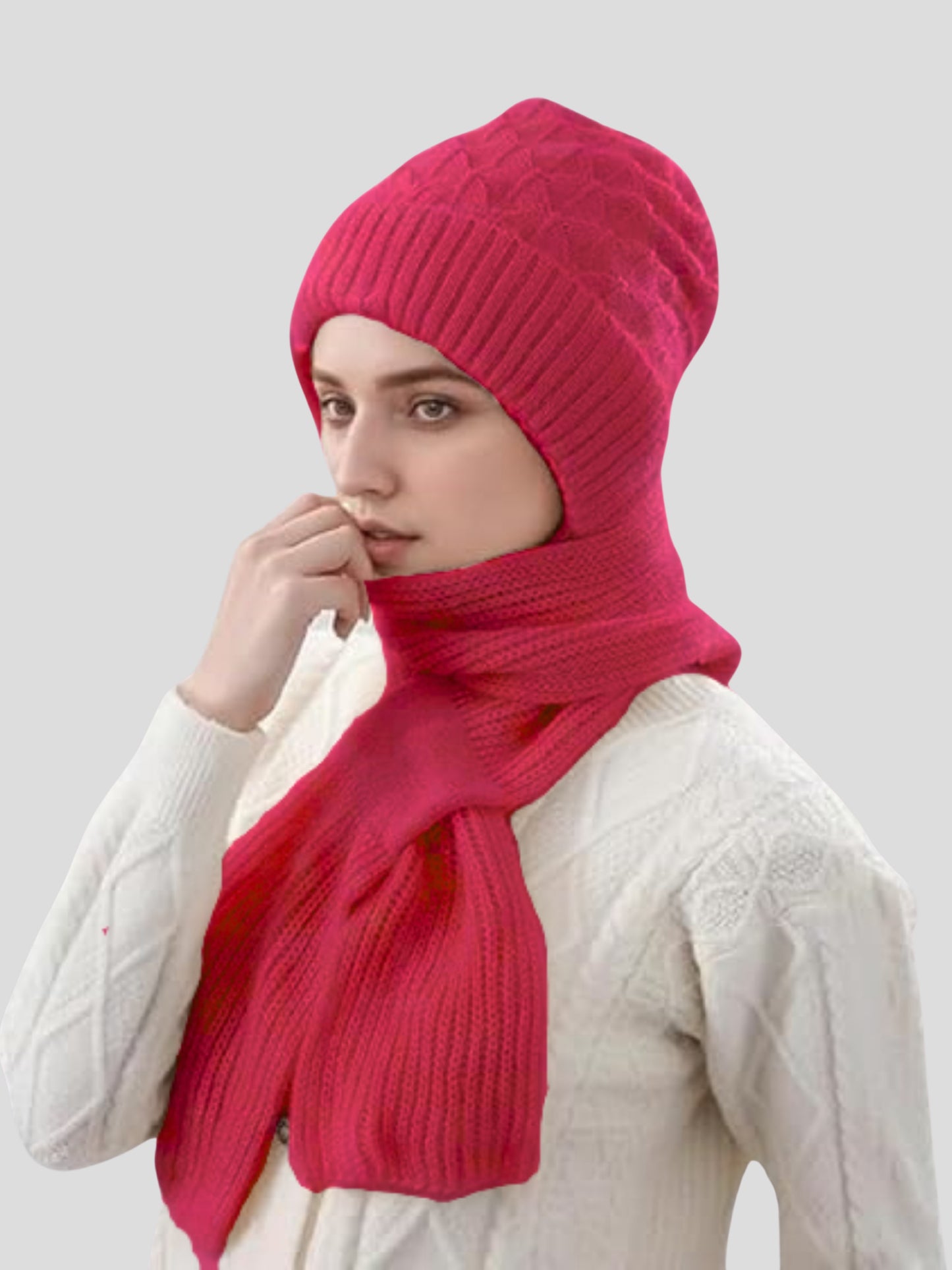 Youth Robe Ladies Scarf Set (Red)