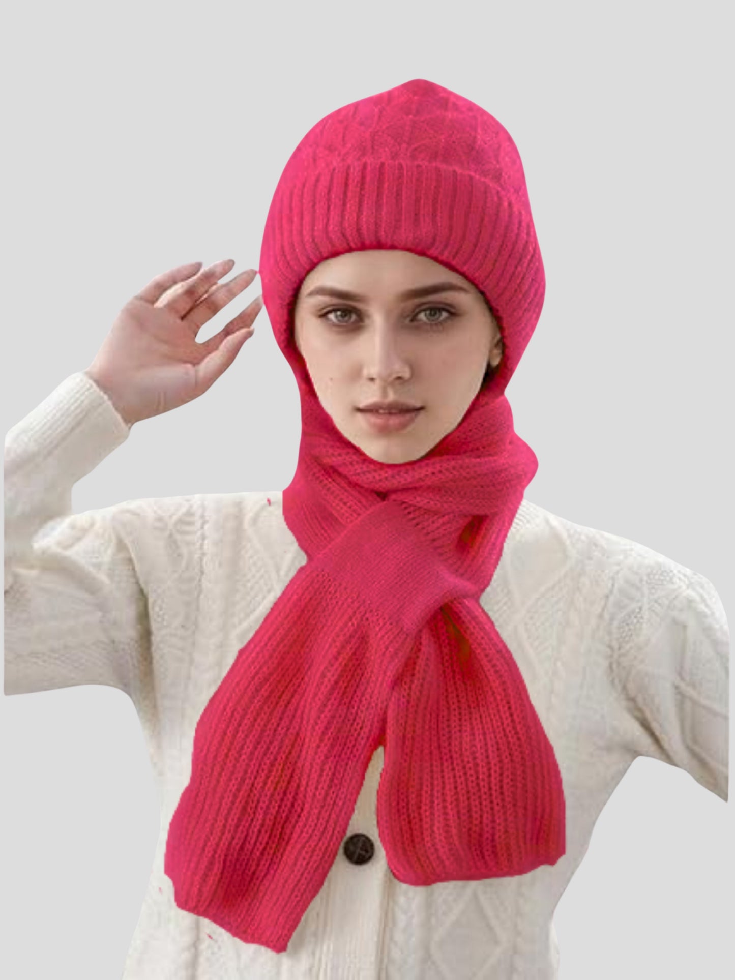 Youth Robe Ladies Scarf Set (Red)