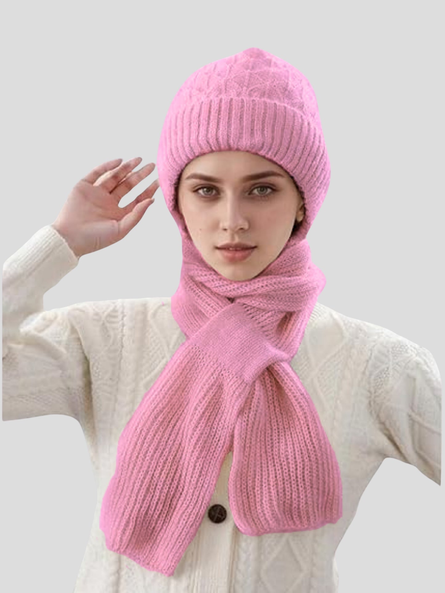 Youth Robe Ladies Scarf Set (Pink)