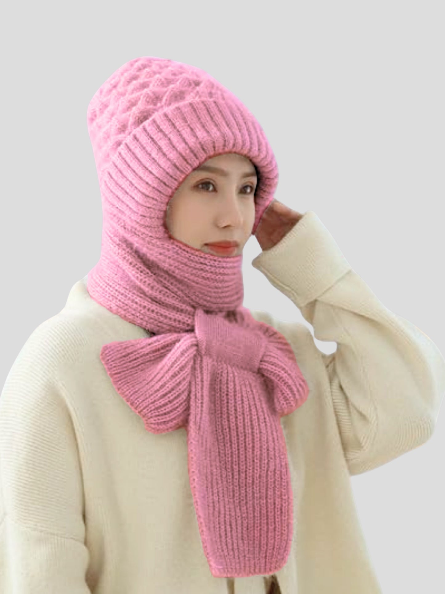 Youth Robe Ladies Scarf Set (Pink)