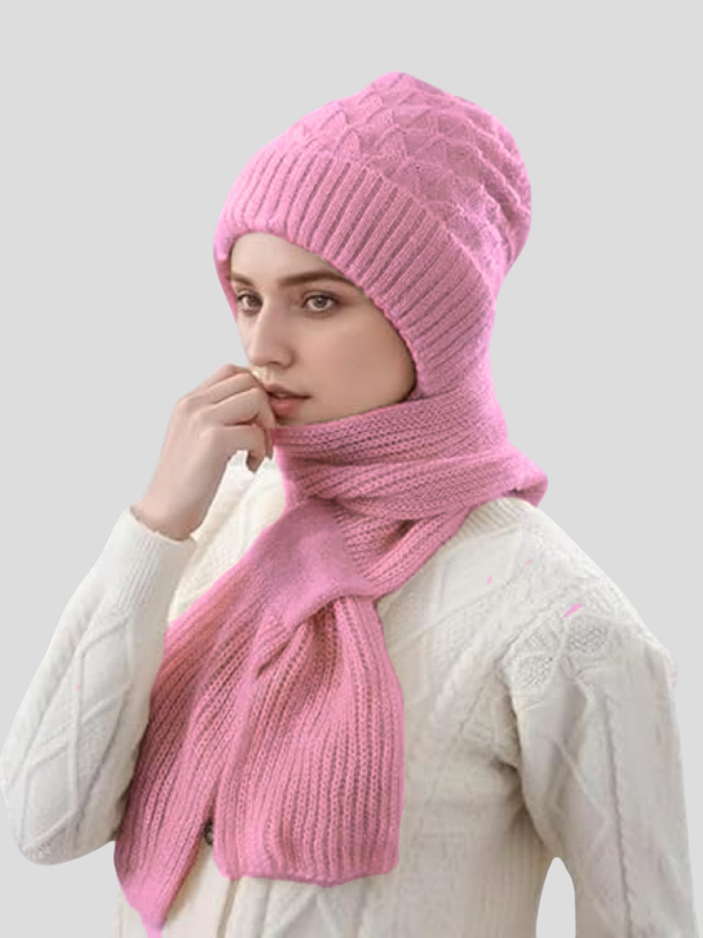 Youth Robe Ladies Scarf Set (Pink)