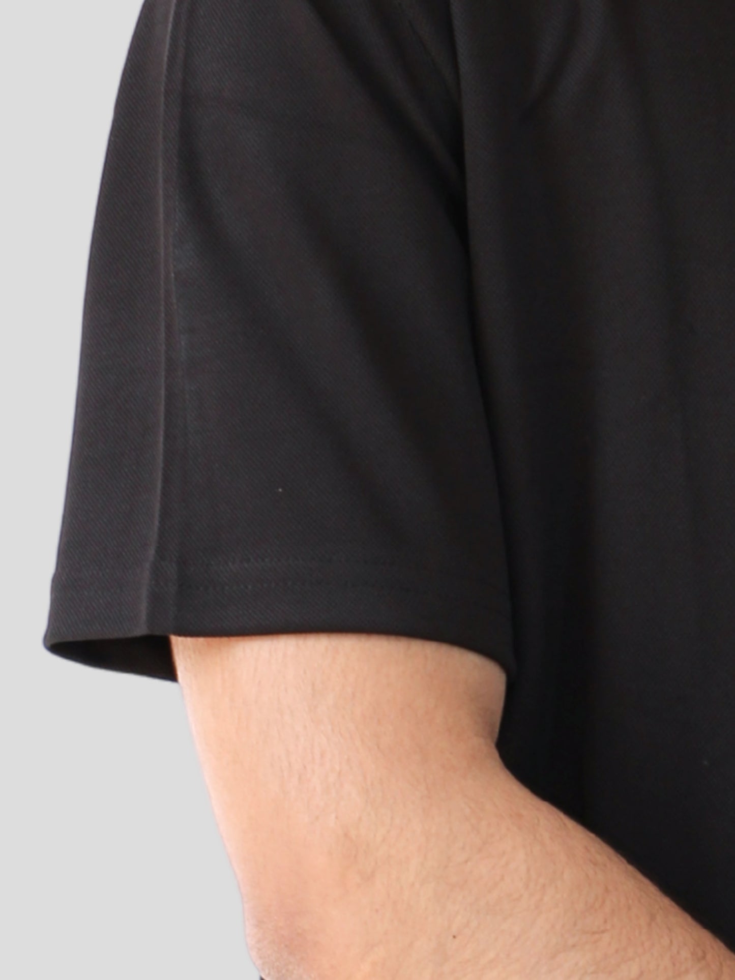 Youth Robe Men's Plain Collar T-Shirt (Black)