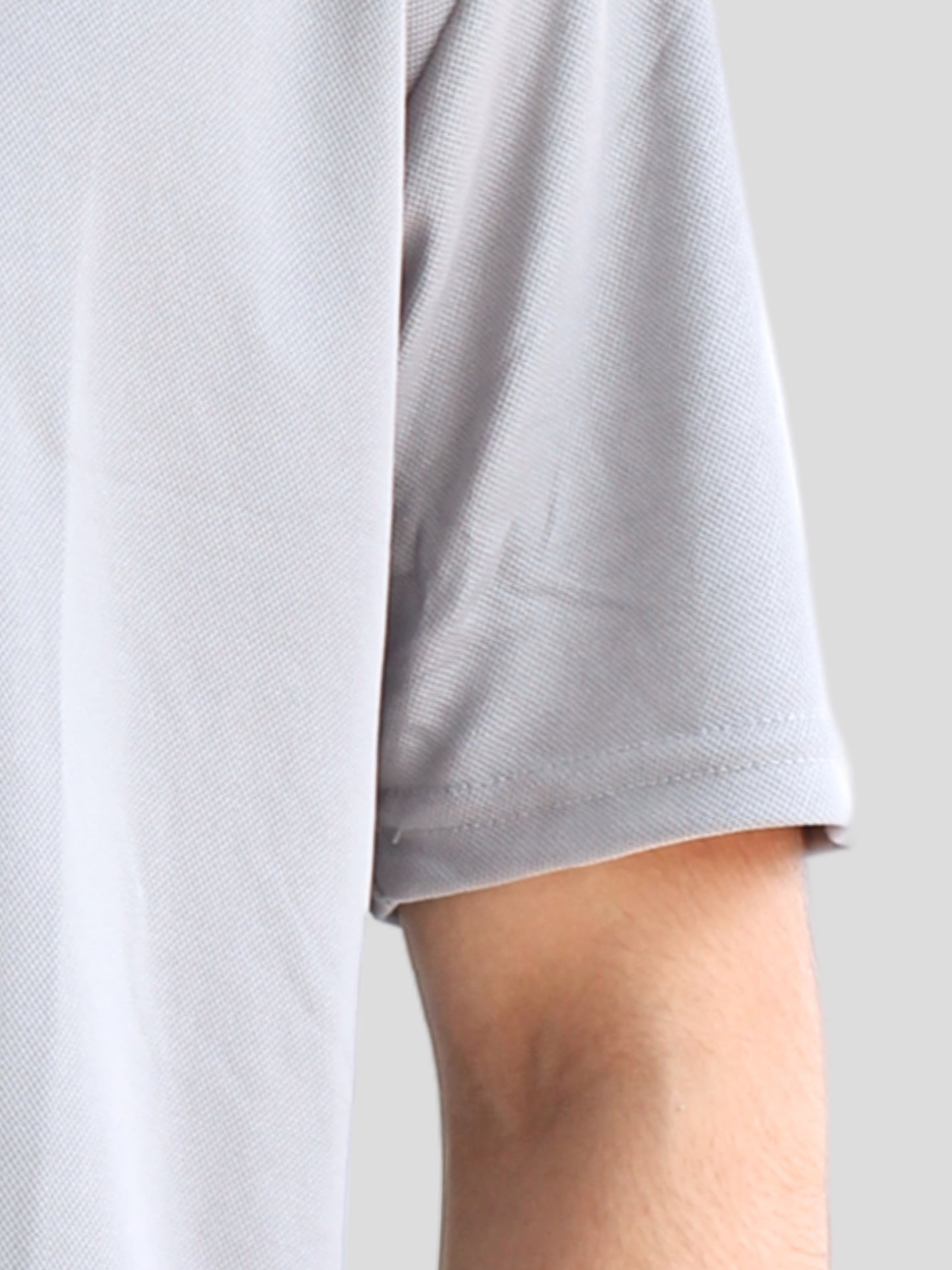 Youth Robe Men's Plain Collar T-Shirt (Grey)