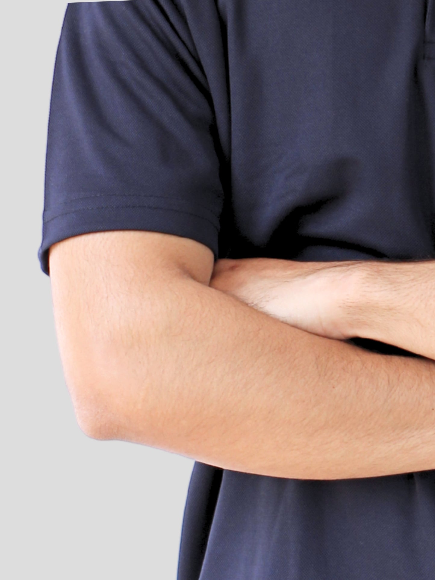 Youth Robe Men's Plain Collar T-Shirt (Navy blue)