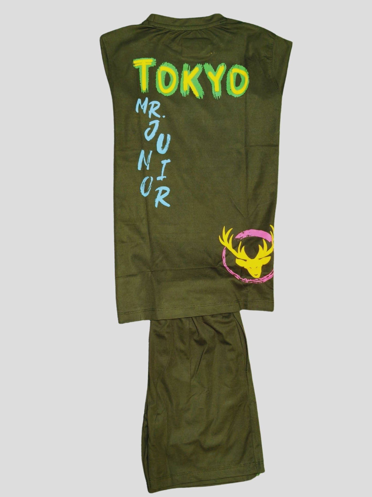 YOUTH ROBE Kids Co-Ord Set (Dark Green)