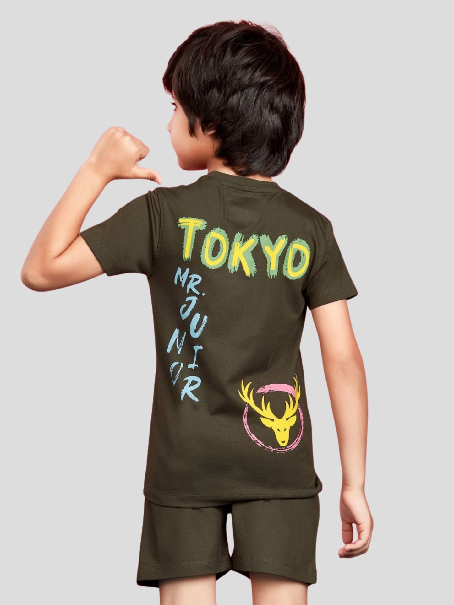 YOUTH ROBE Kids Co-Ord Set (Dark Green)
