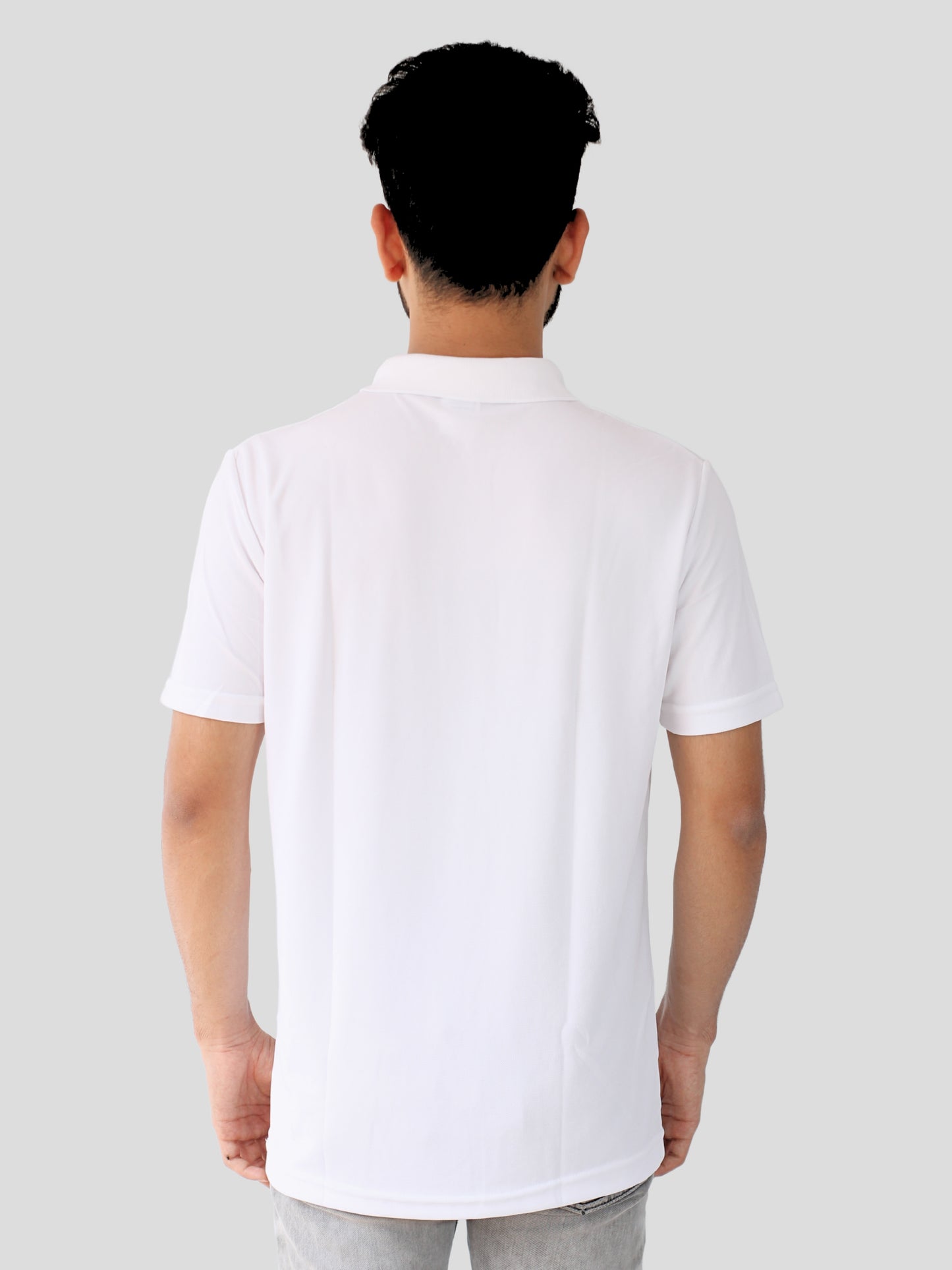 Youth Robe Men's Plain Collar T-Shirt (White)