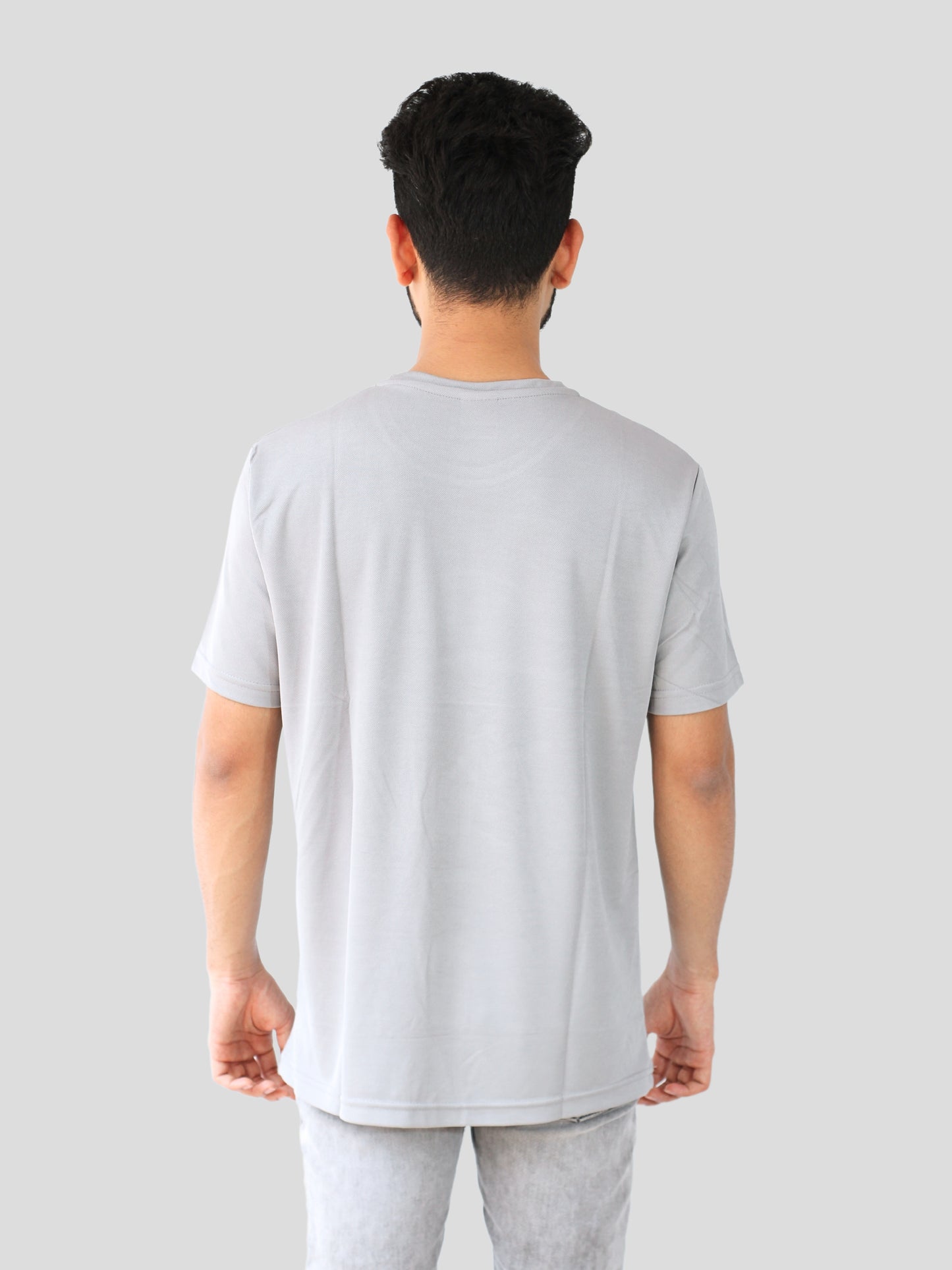 Youth Robe Men's Plain Round Neck T-Shirt (Grey)