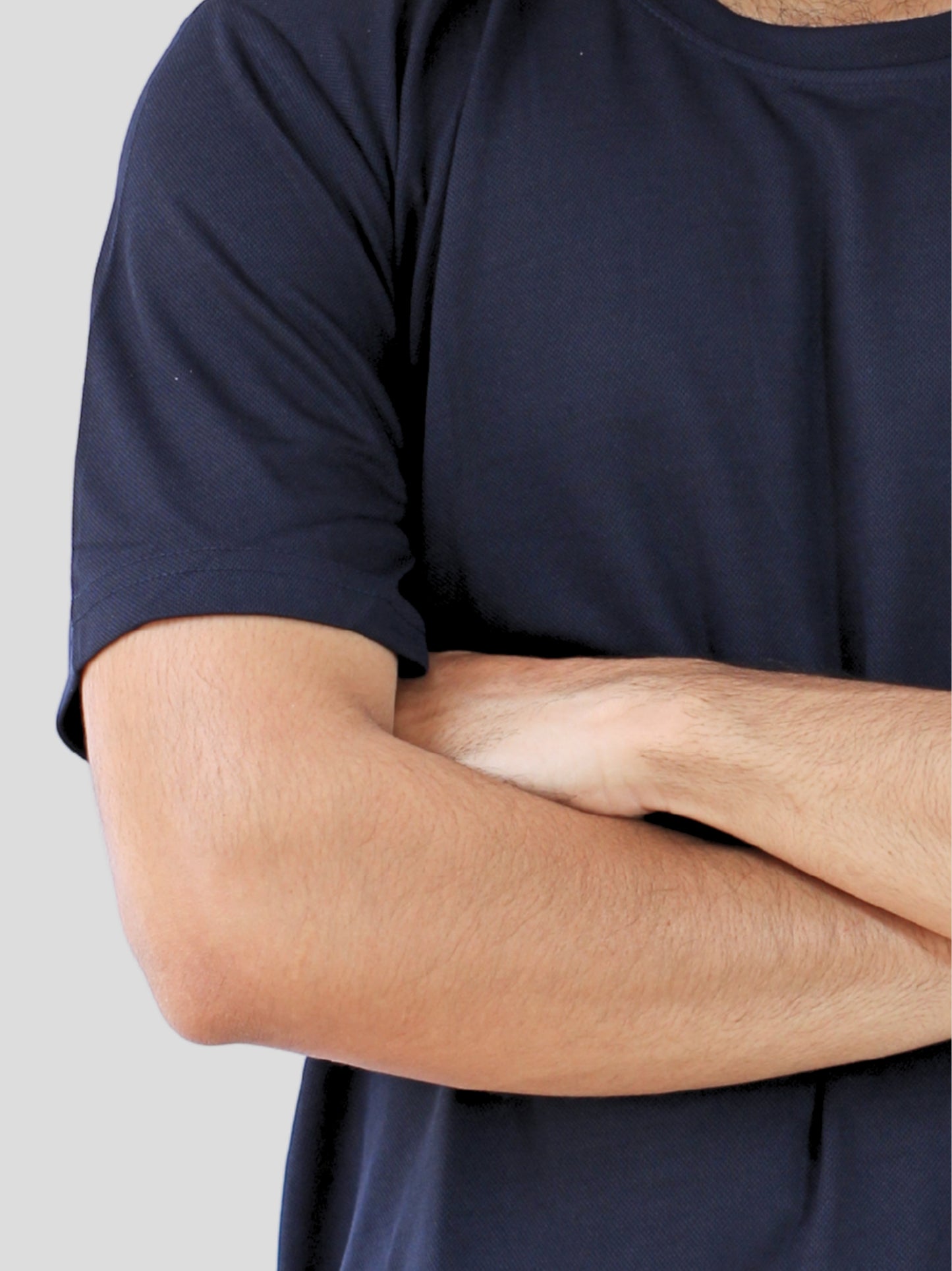 Youth Robe Men's Plain Round Neck T-Shirt (Navy Blue)