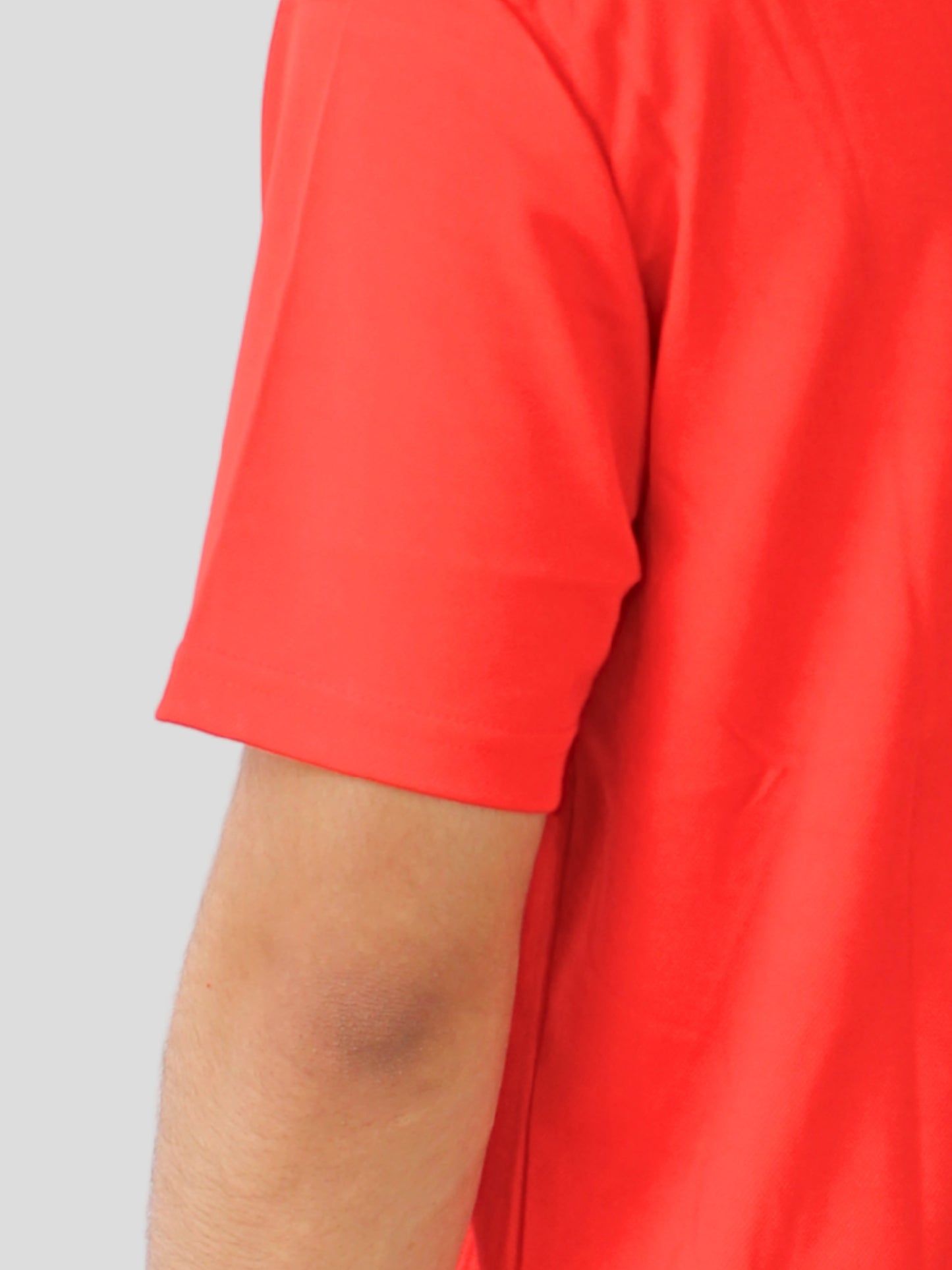 Youth Robe Men's Plain Round Neck T-Shirt (Red)