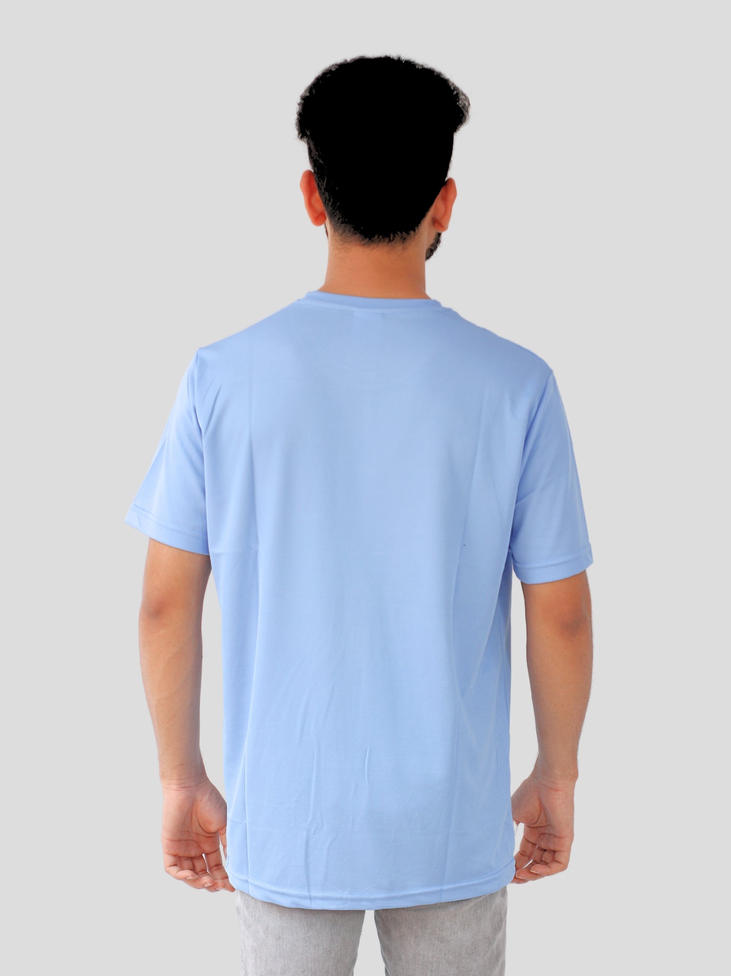 Youth Robe Men's Plain Round Neck T-Shirt (Sky Blue)
