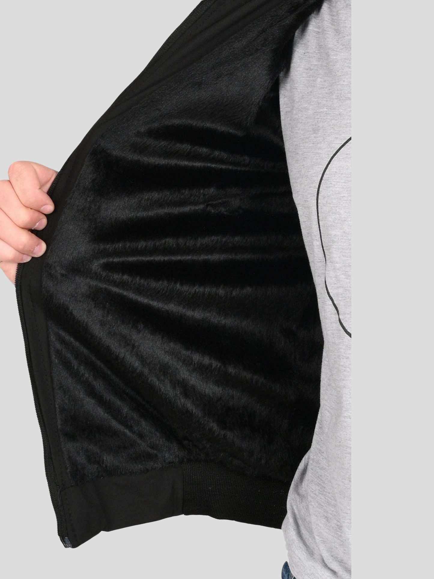 Youth Robe Men's Black Fur Jacket