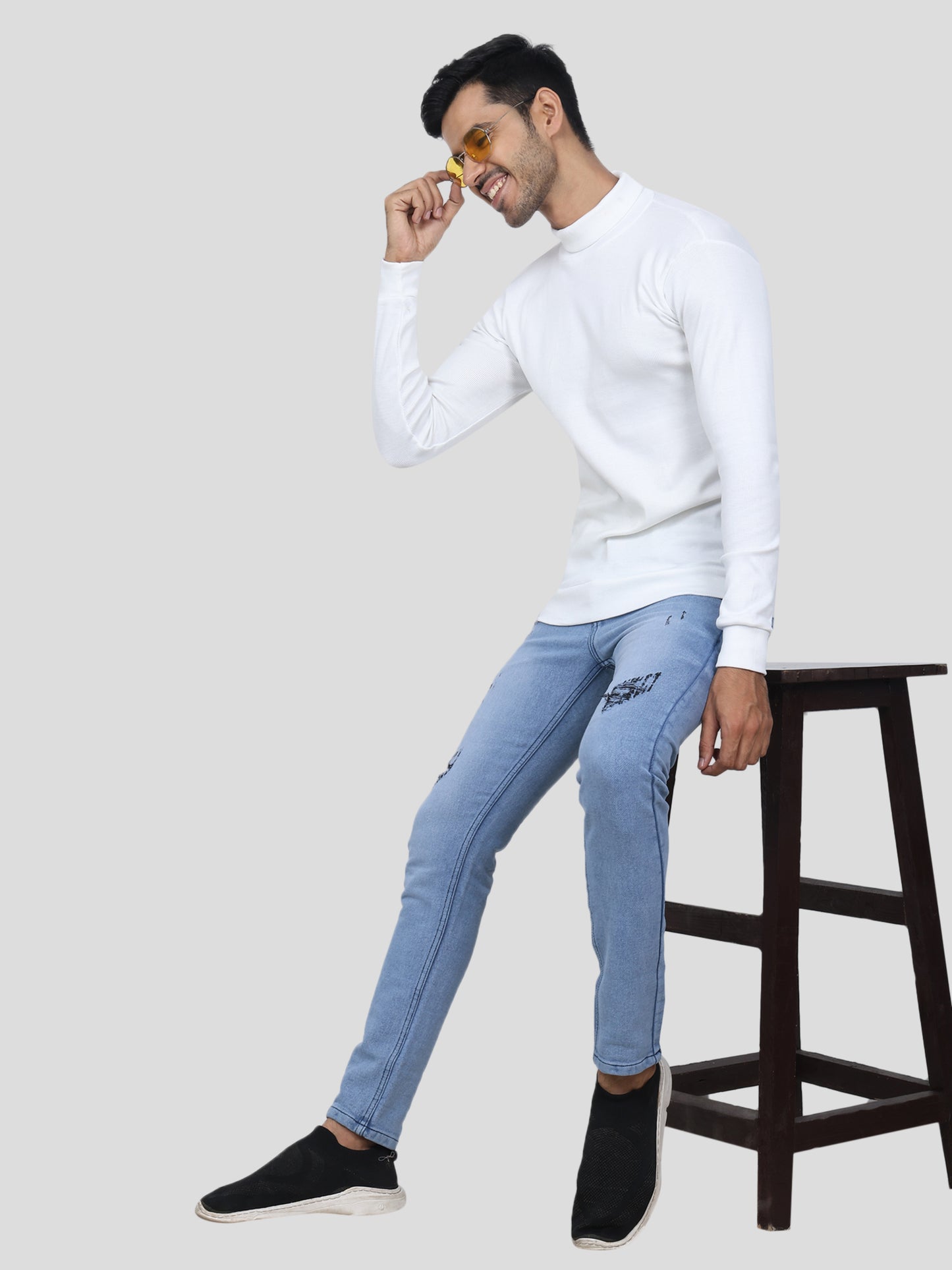 Youth Robe Men's High neck (White)