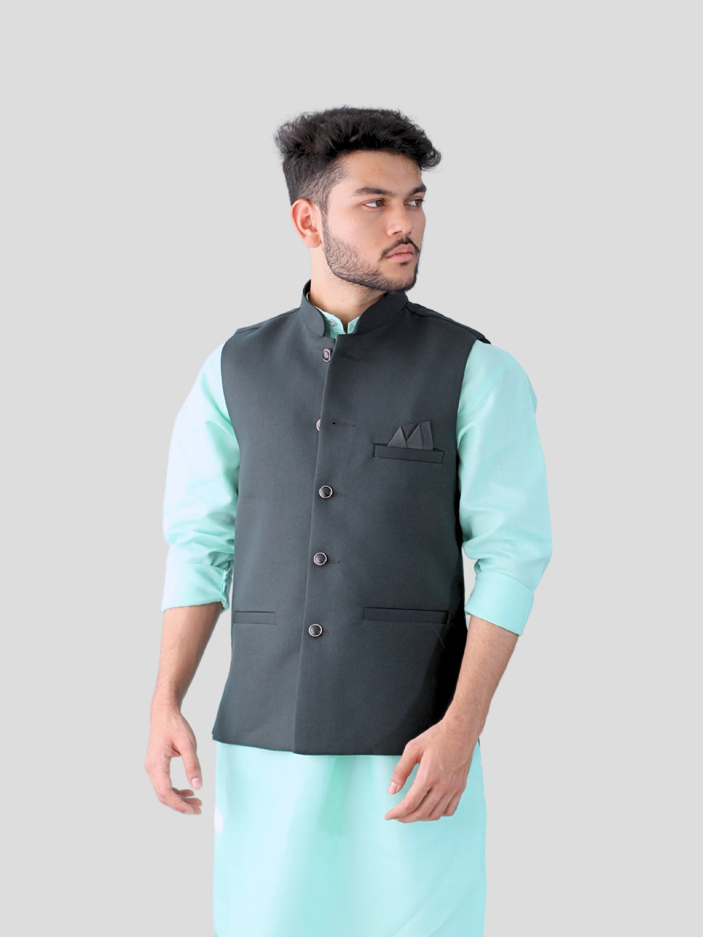 Youth Robe Men's Kurta Pajama with Modi Jacket (Dark Green)