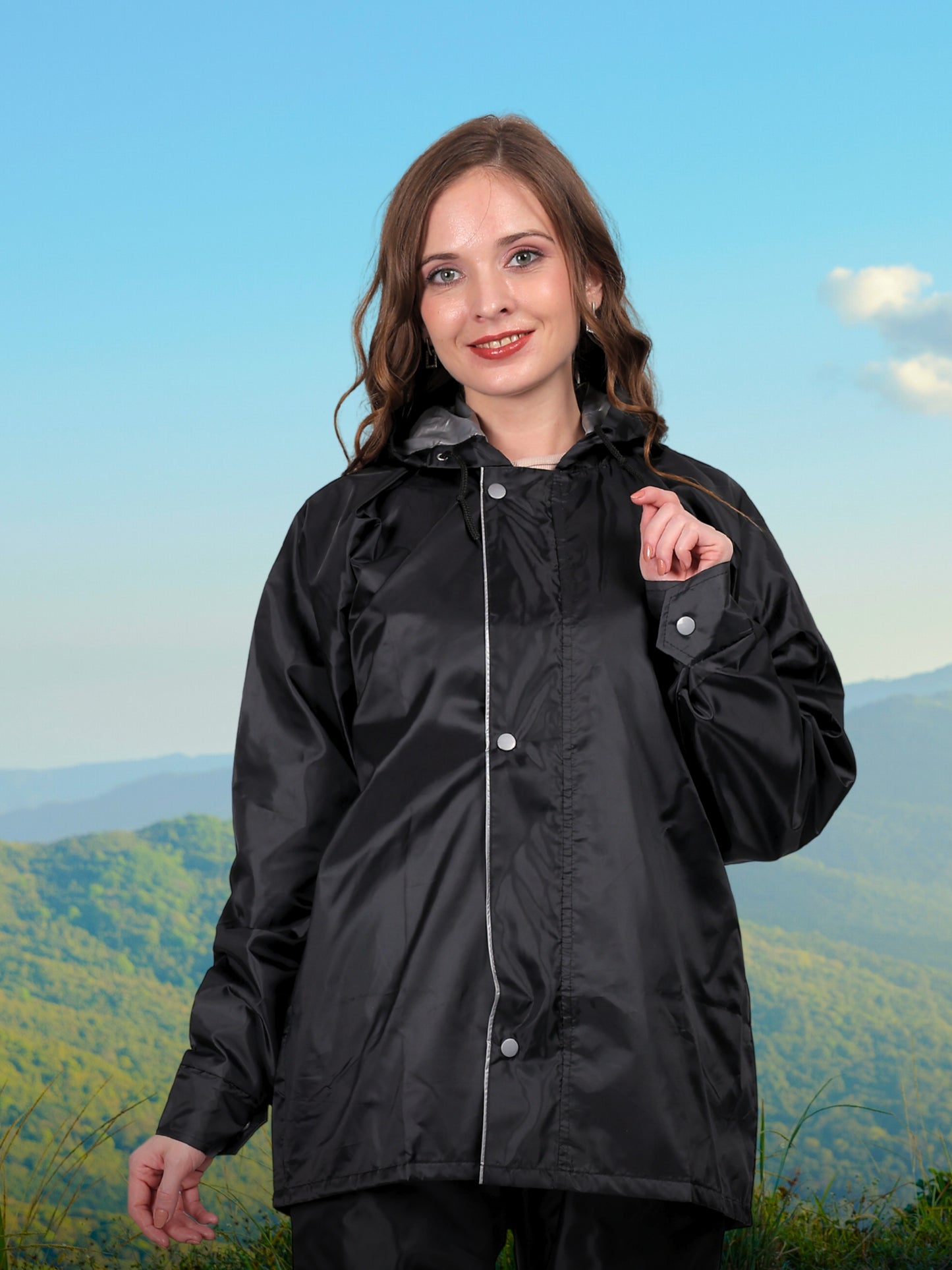 Youth Robe Women's Raincoat Set (Black)