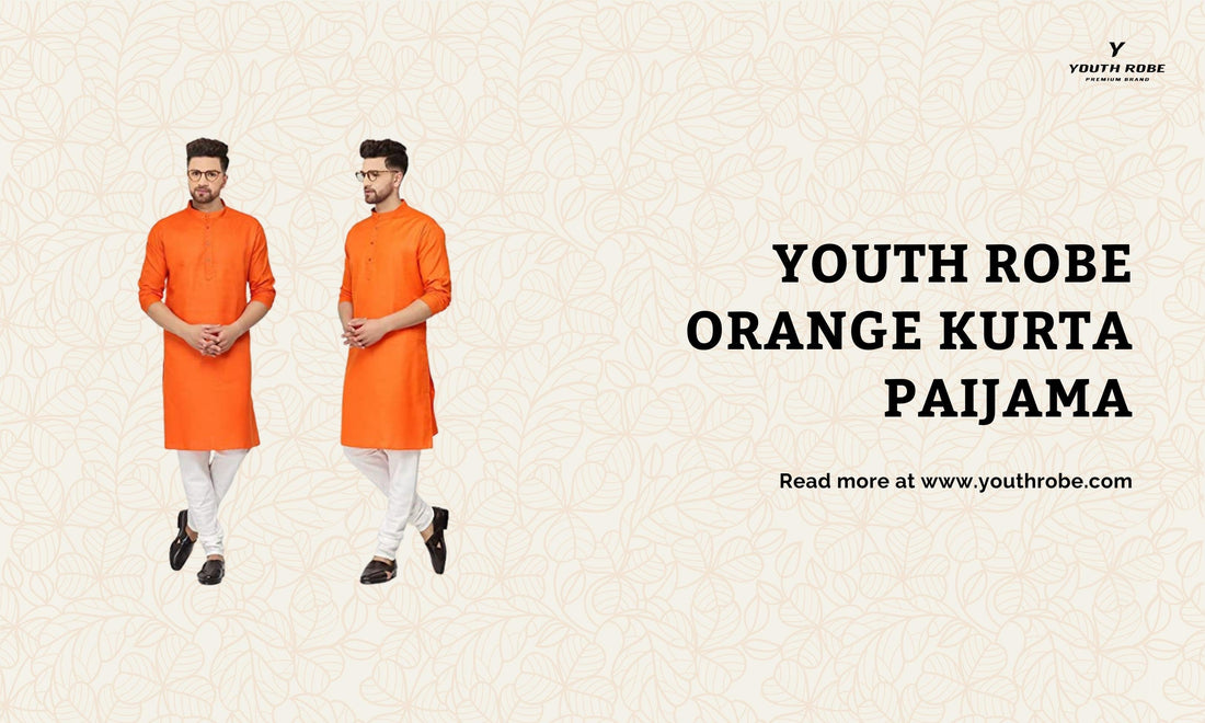 YOUTH ROBE Orange Kurta Pajamas YOUTH ROBE