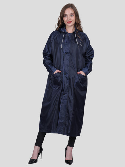 Youth Robe Women's Long Raincoat (Blue)