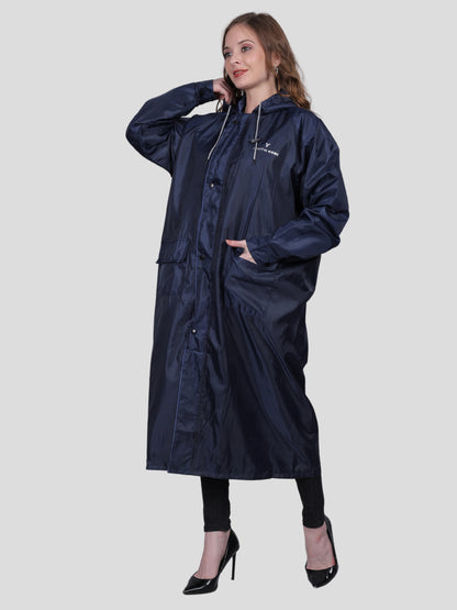 Youth Robe Women's Long Raincoat (Blue)