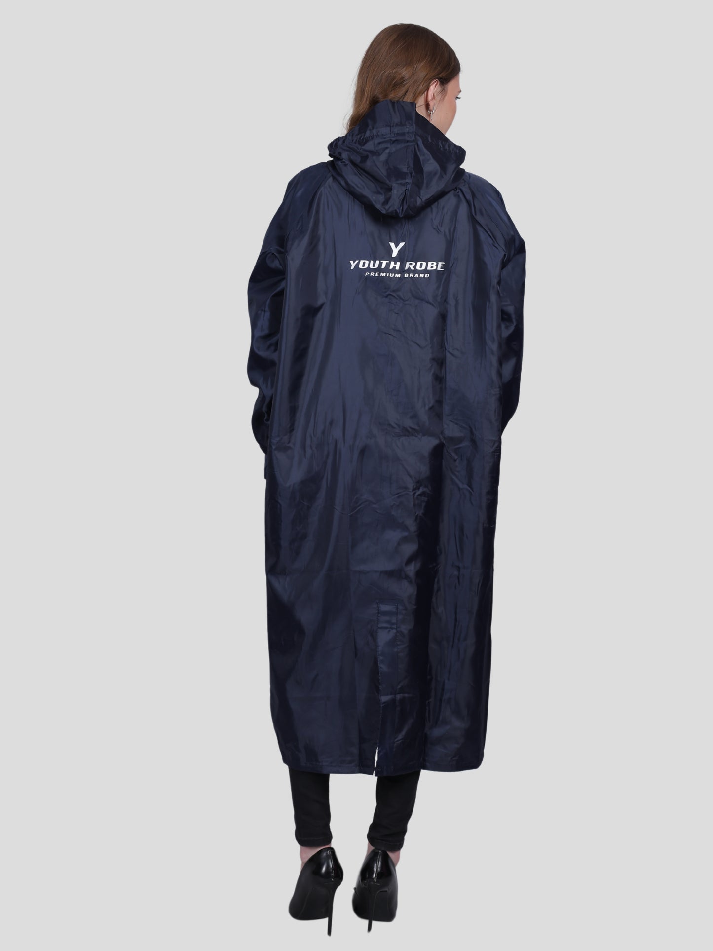 Youth Robe Women's Long Raincoat (Blue)