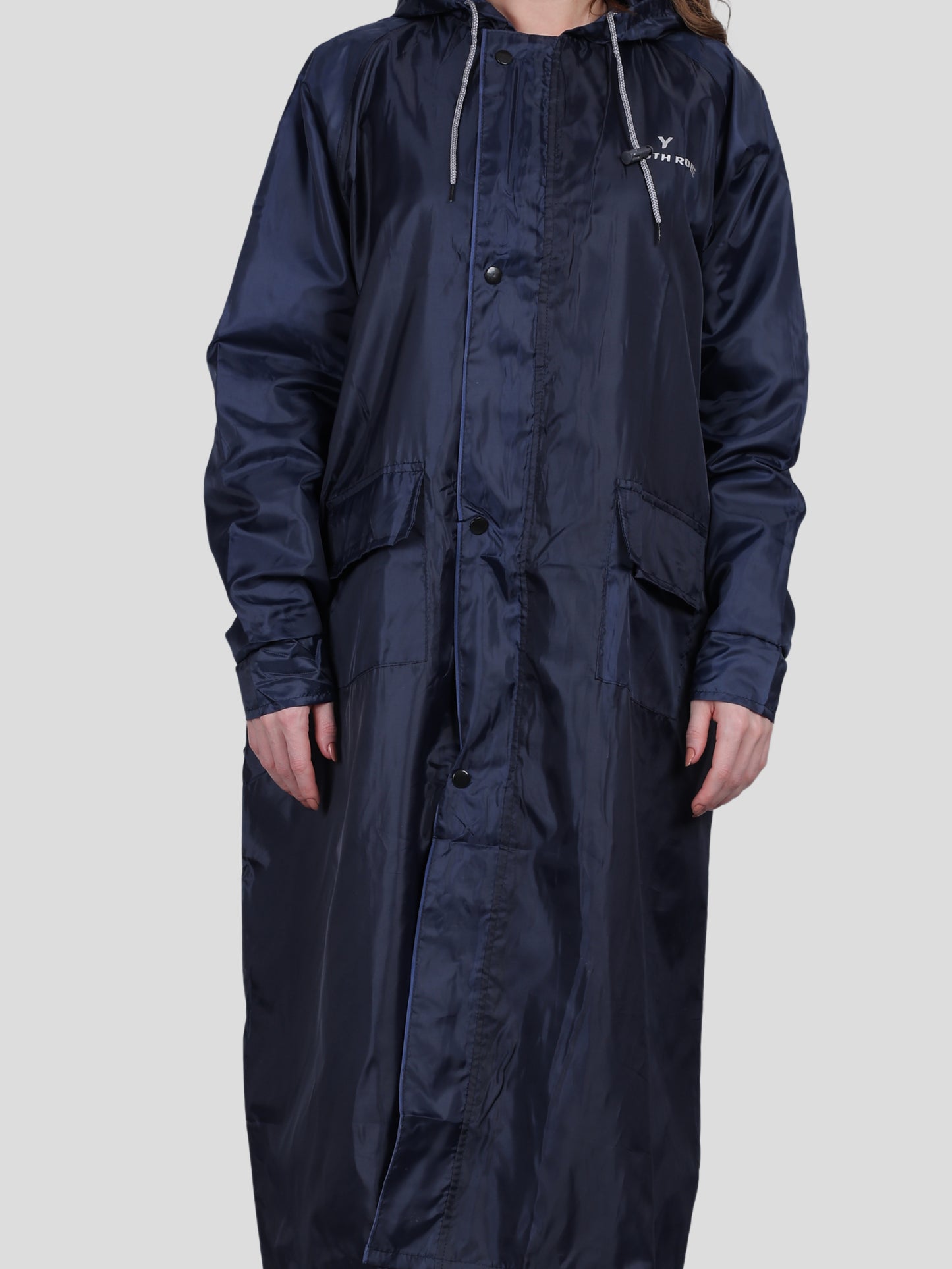 Youth Robe Women's Long Raincoat (Blue)